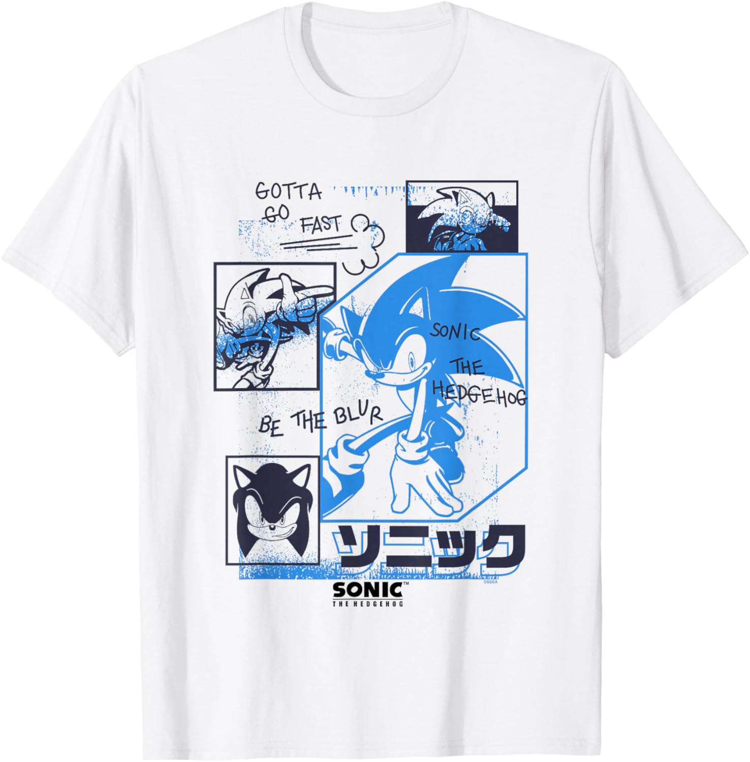 Sonic The Hedgehog Gotta Go Fast Vintage Sketch T-Shirt for Fans - 4