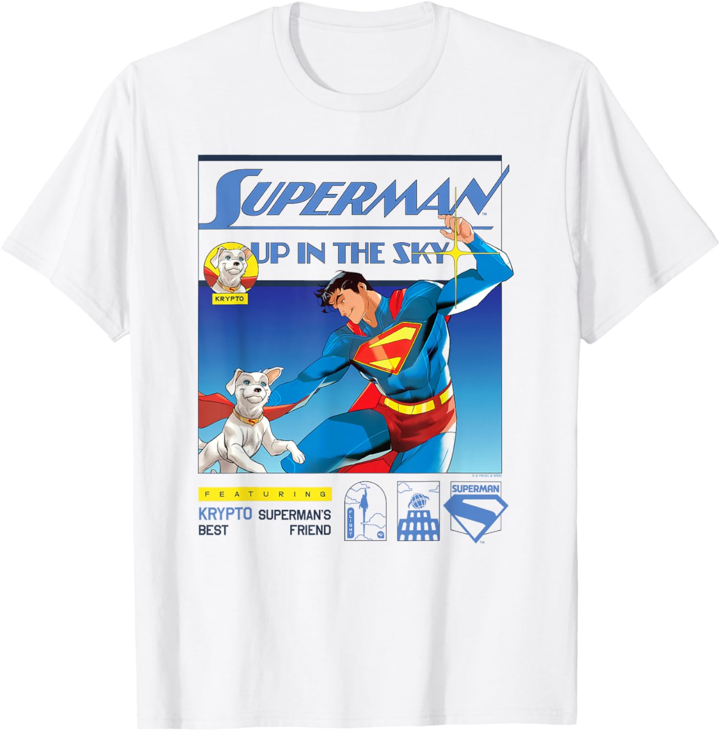 Superman 2025 Up In The Sky Krypto Poster T-Shirt for Fans - 1