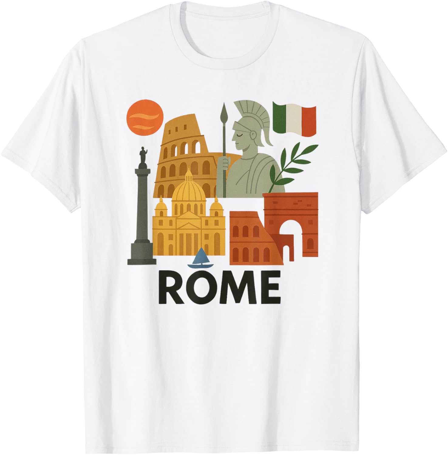 Rome Italy Landmarks Graphic Tee Perfect Souvenir for Travelers - 2