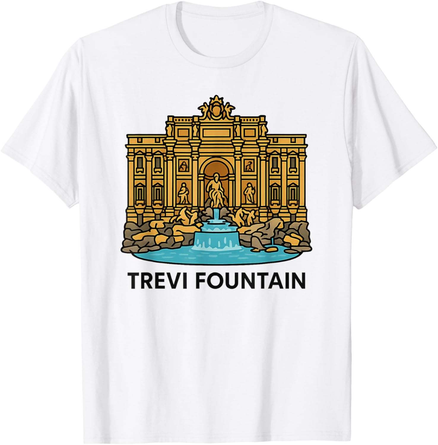 Trevi Fountain Rome Graphic Art T-Shirt Souvenir for Travel Lovers - 1
