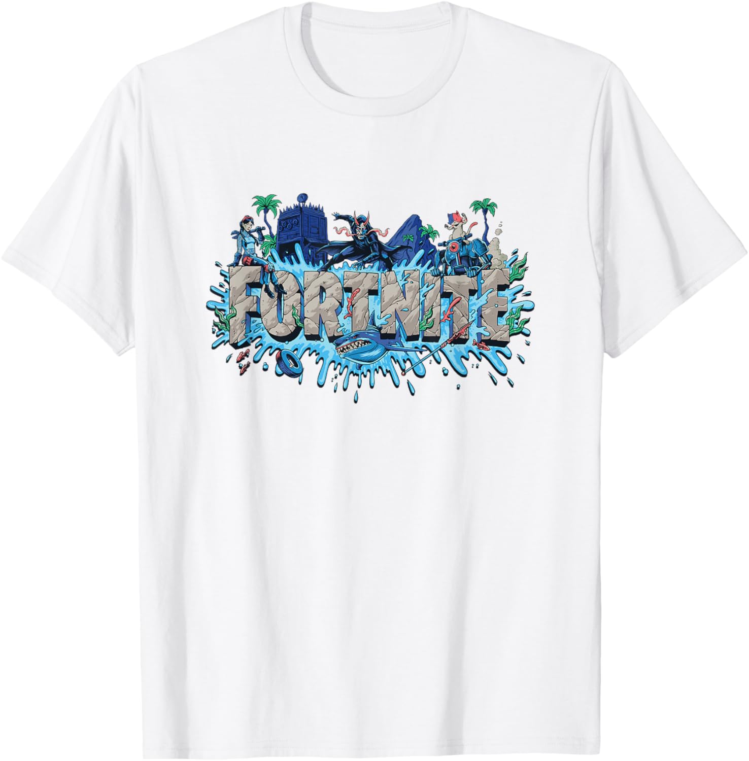 Stylish Fortnite Shark Logo T-Shirt for Gaming Enthusiasts - 2