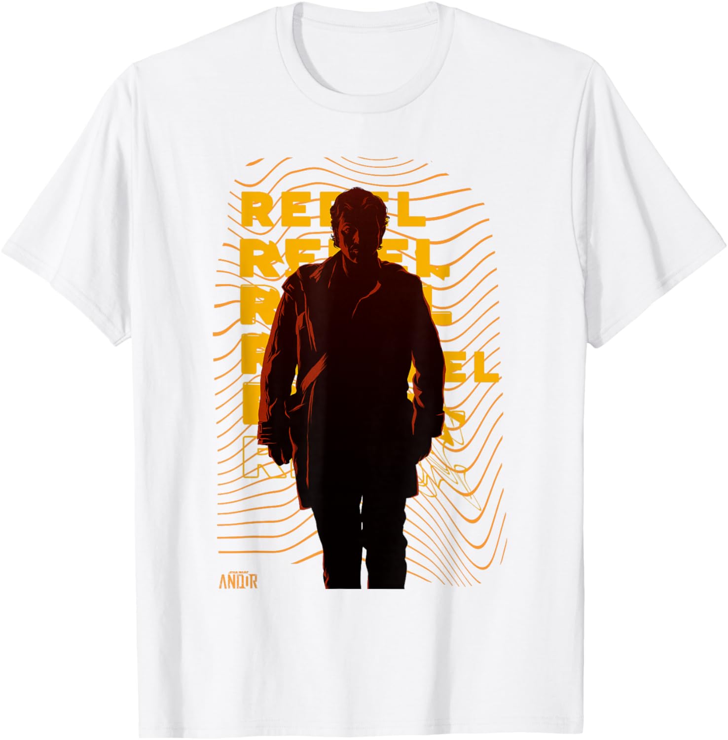Vintage Star Wars Andor Rebel Silhouette Distressed T-Shirt for Fans - 14