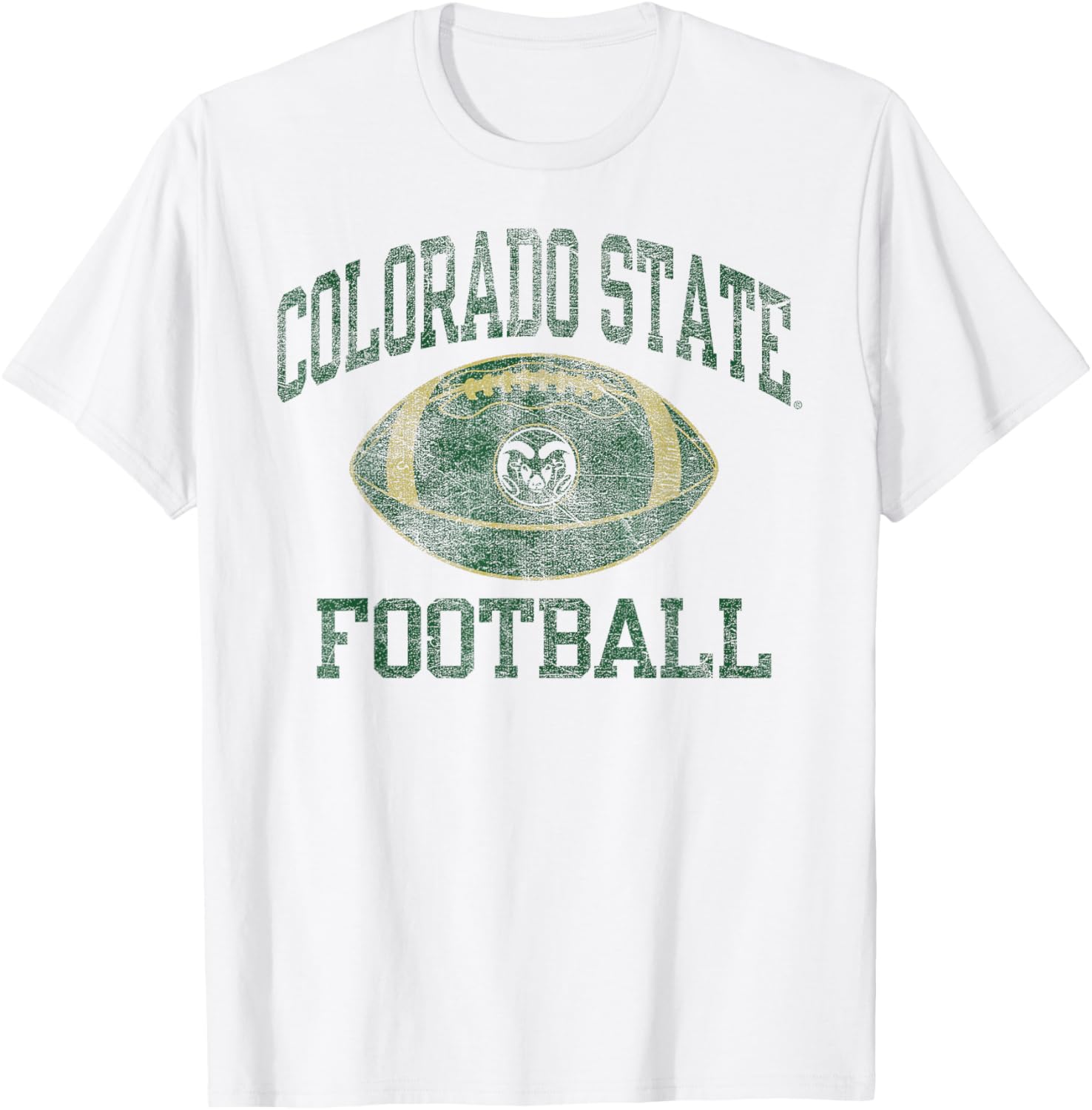 Vintage Colorado State Rams Football Intensity White T-Shirt for Fans - 1