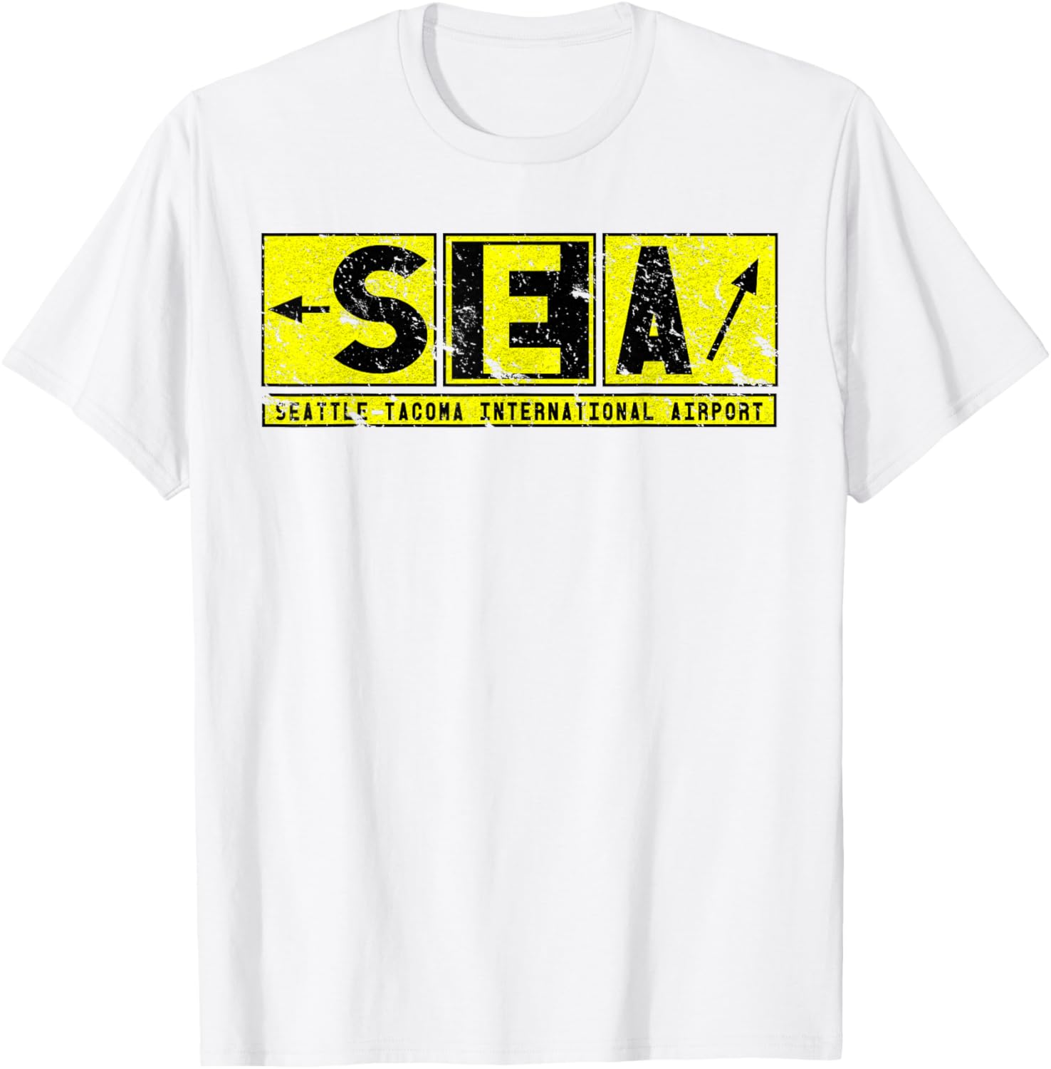 Vintage SEA Seattle Tacoma Airport Taxiway Sign Pilot T-Shirt - 17