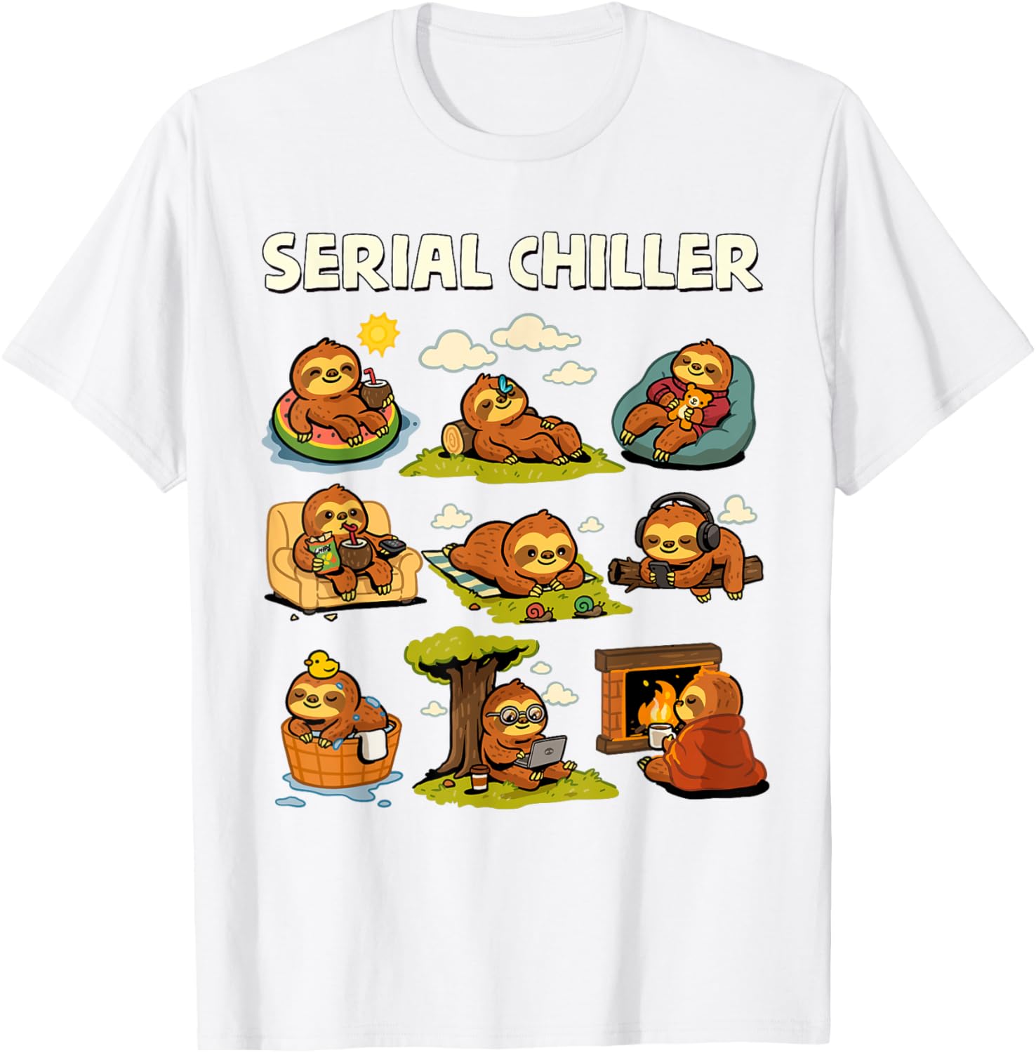 Serial Sloth Chiller T-Shirt for Relaxed Retirement and Lazy Days - 22