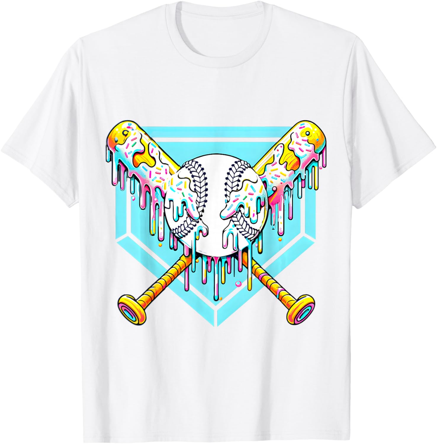 Youth Baseball Drip Ice Cream T-Shirt Fun Apparel for Young Athletes - 18