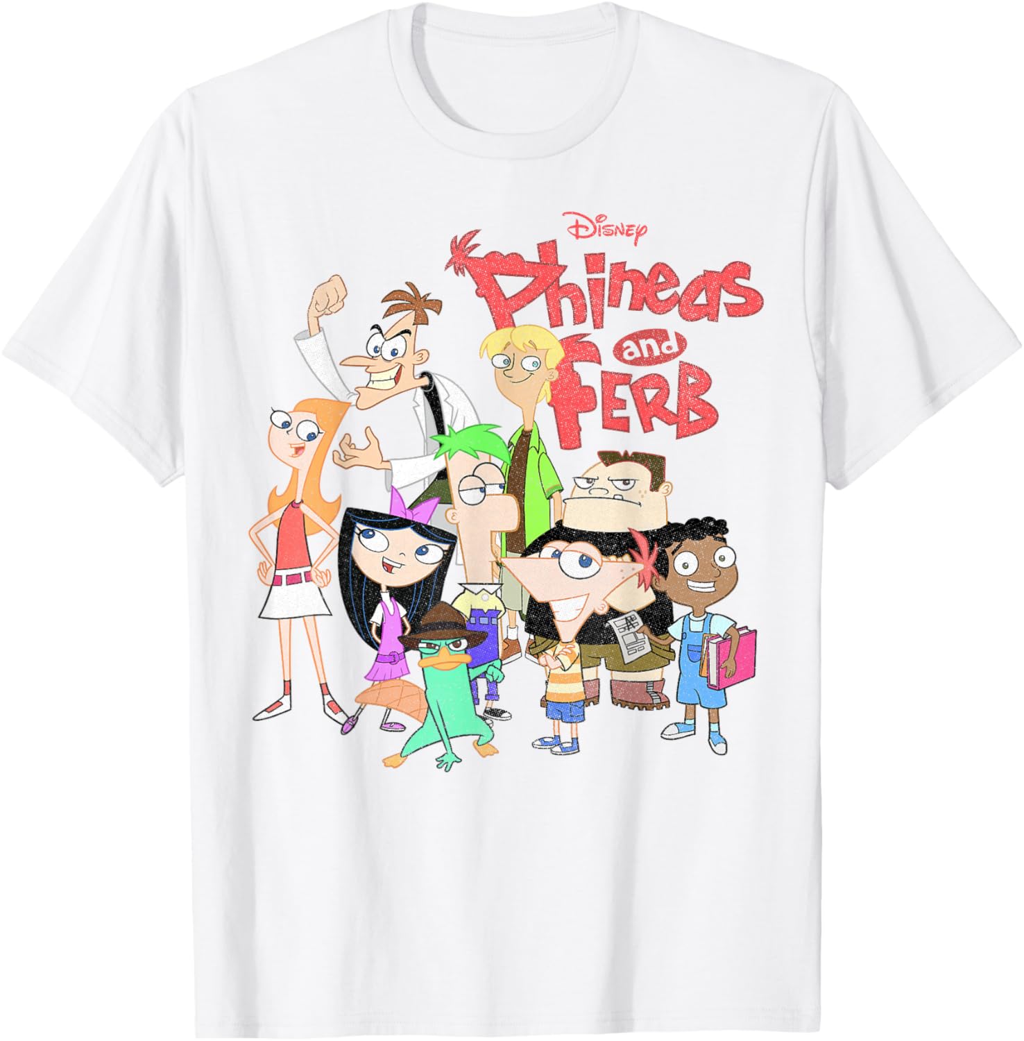 Phineas And Ferb Group Logo T-Shirt for Fun Disney Fans - 7