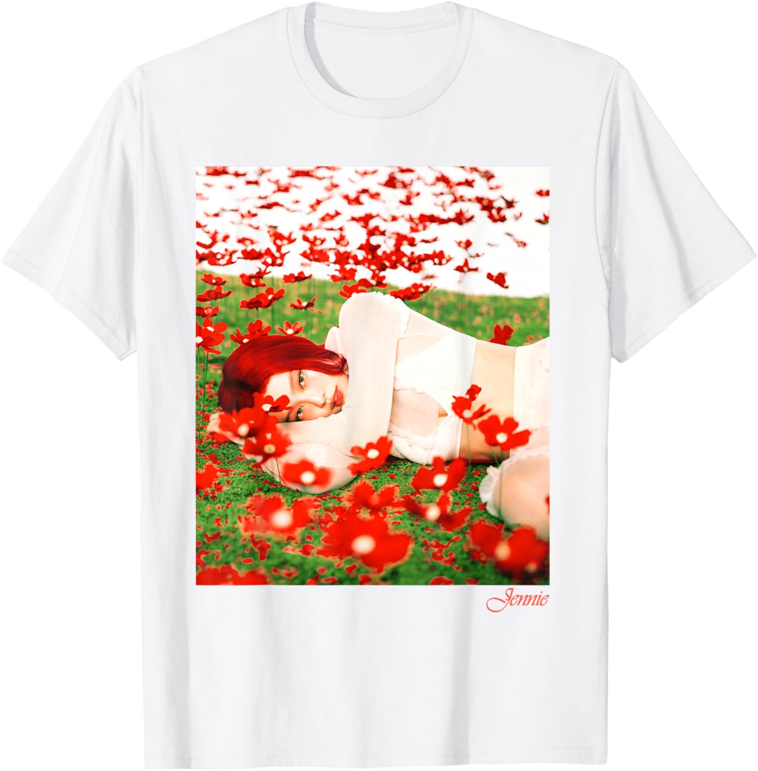 Official Jennie Flower Field T-Shirt for Stylish Casual Wear - 1