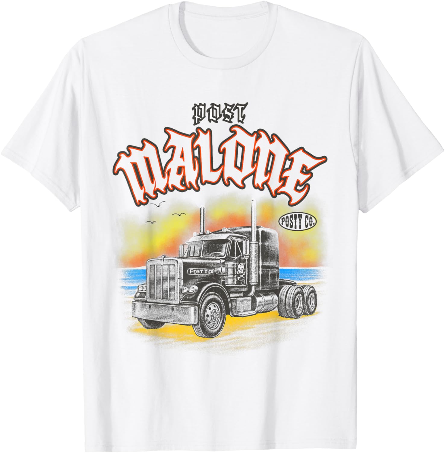 Official Post Malone Truck T-Shirt Stylish Music Merch for Fans - 1