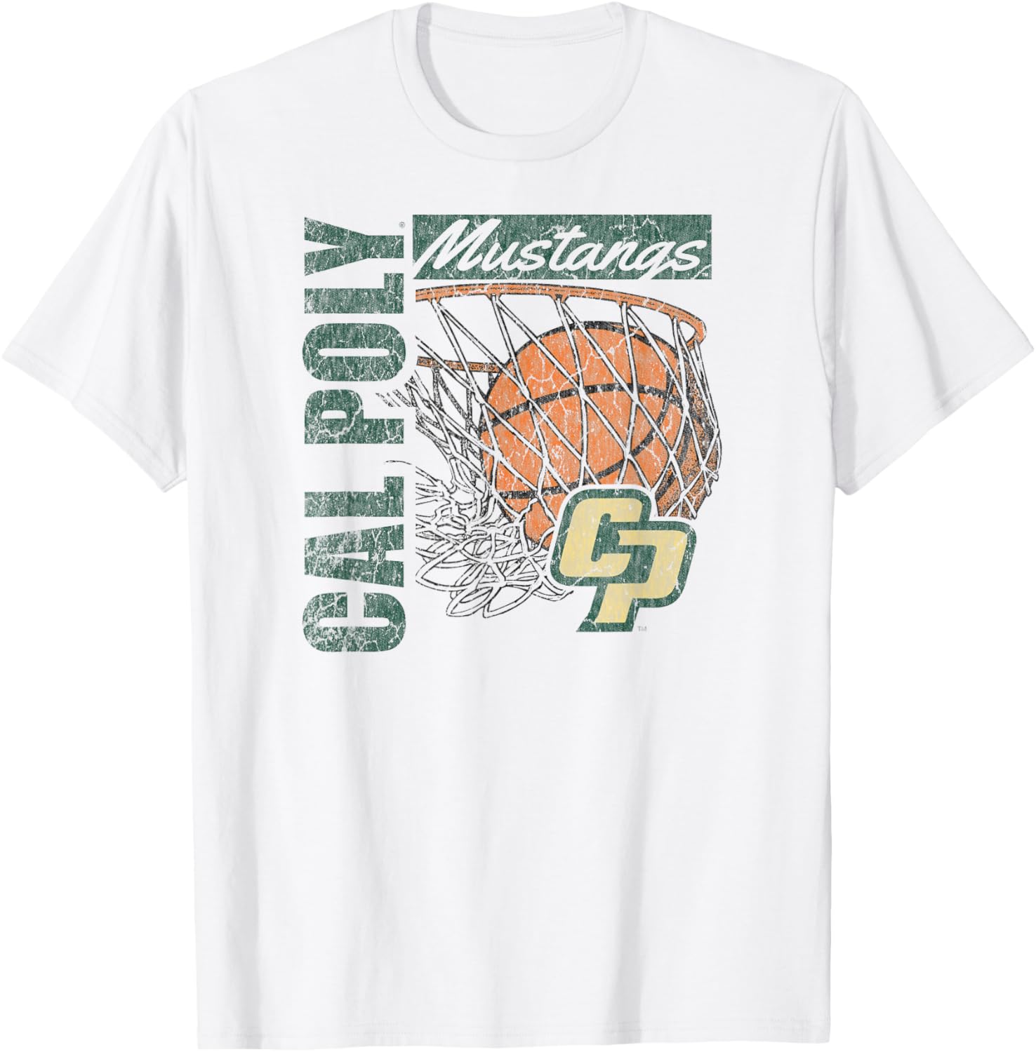 Vintage Cal Poly Mustangs Basketball T-Shirt for Sports Fans - 1