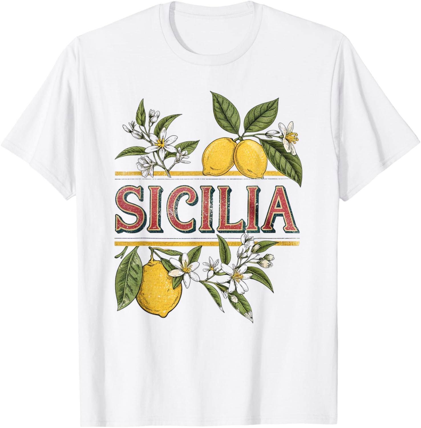 Sicilian Lemons Vintage T-Shirt | Italian Heritage Graphic Tee - 3