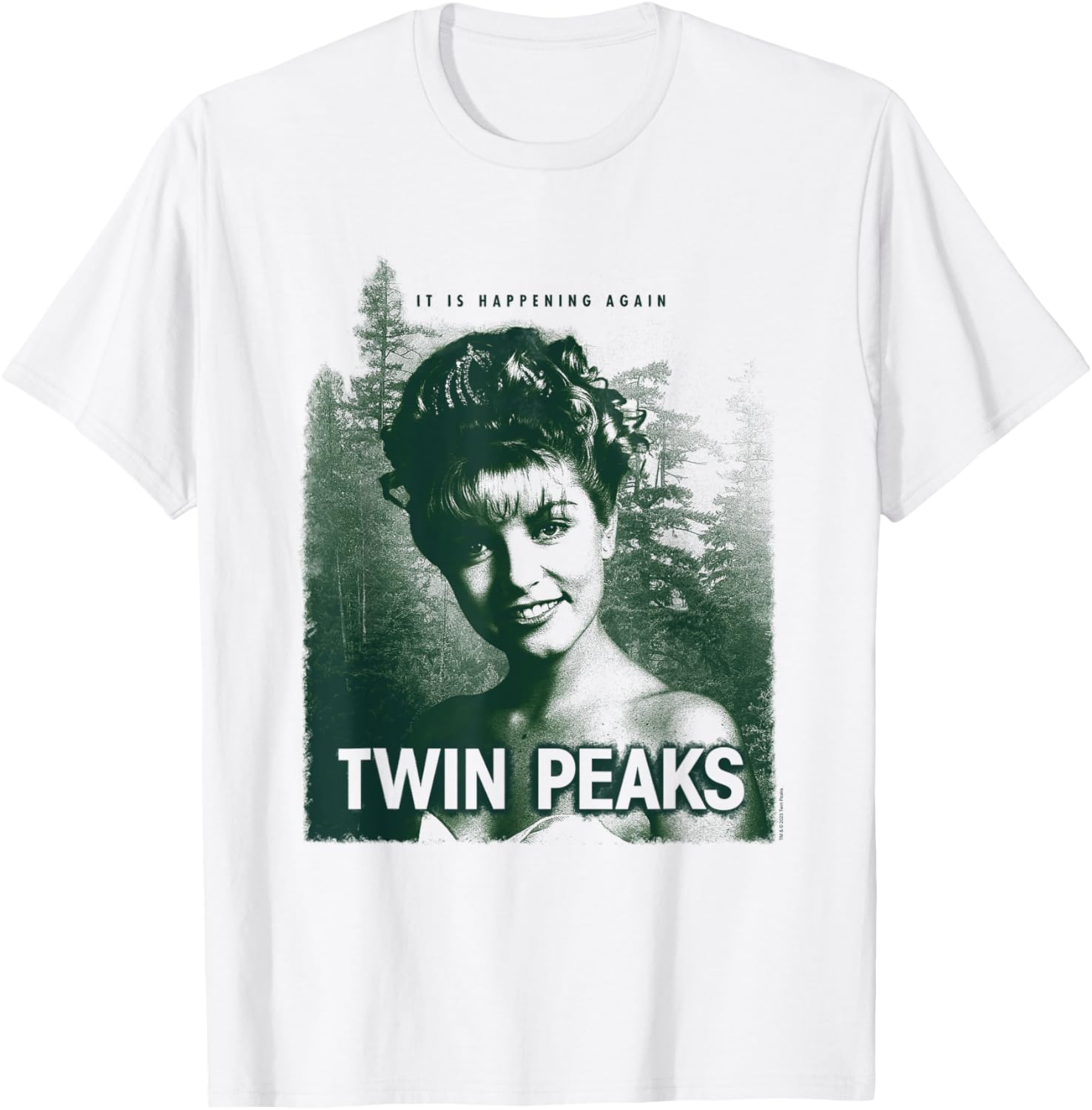 Twin Peaks Laura Palmer It's Happening Again Tee - Classic Fan Apparel - 3