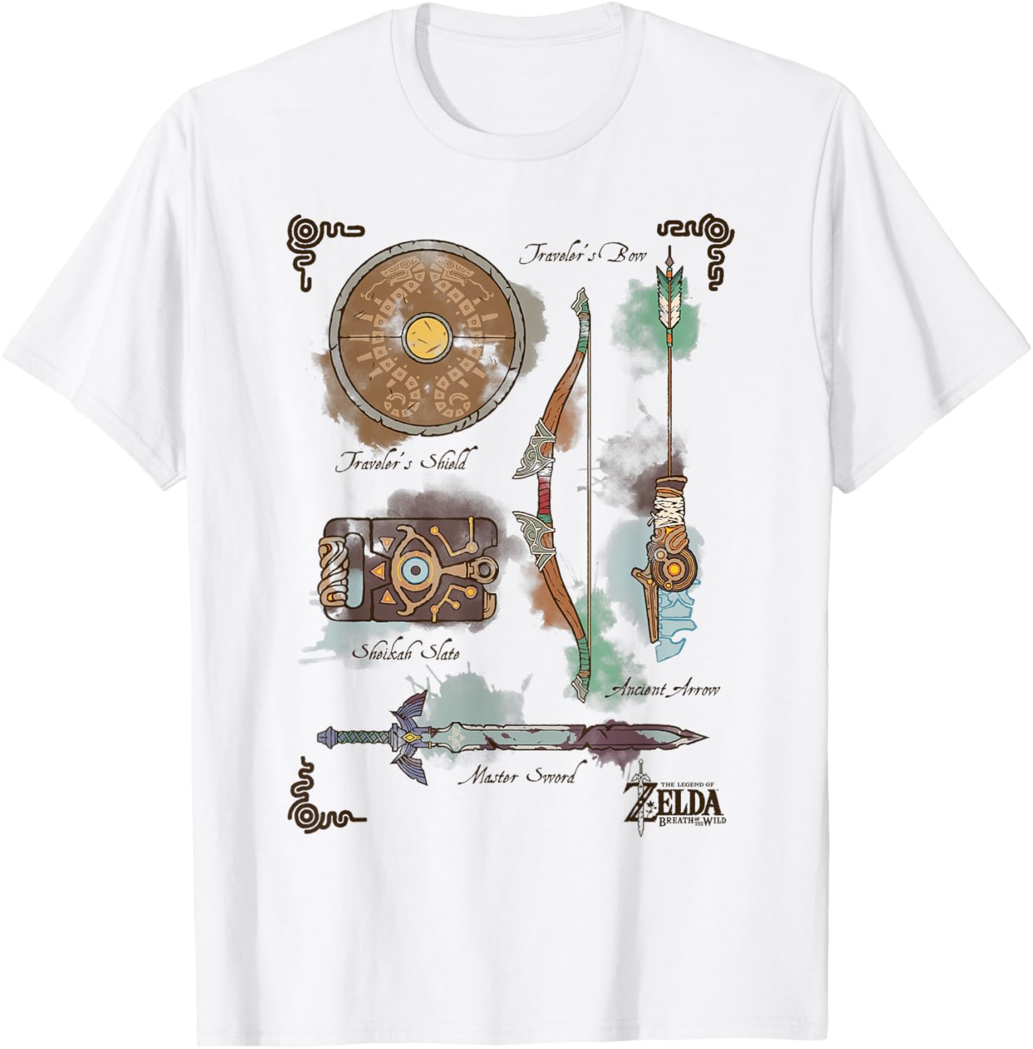 Zelda Breath of the Wild Link Inventory Graphic T-Shirt for Fans - 3