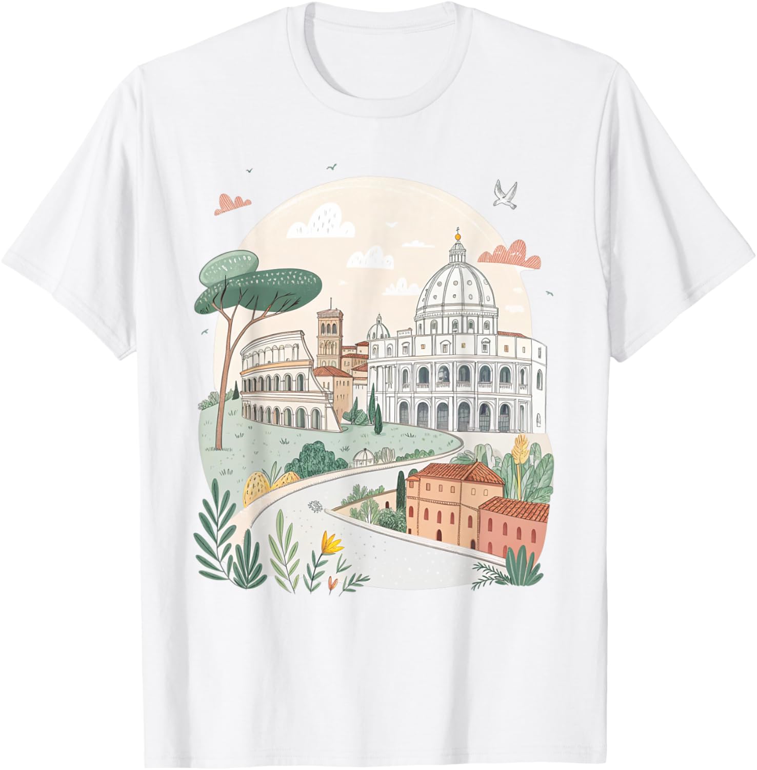 Rome Colosseum Souvenir T-Shirt for Travelers - Stylish Italian Landmark Apparel - 1
