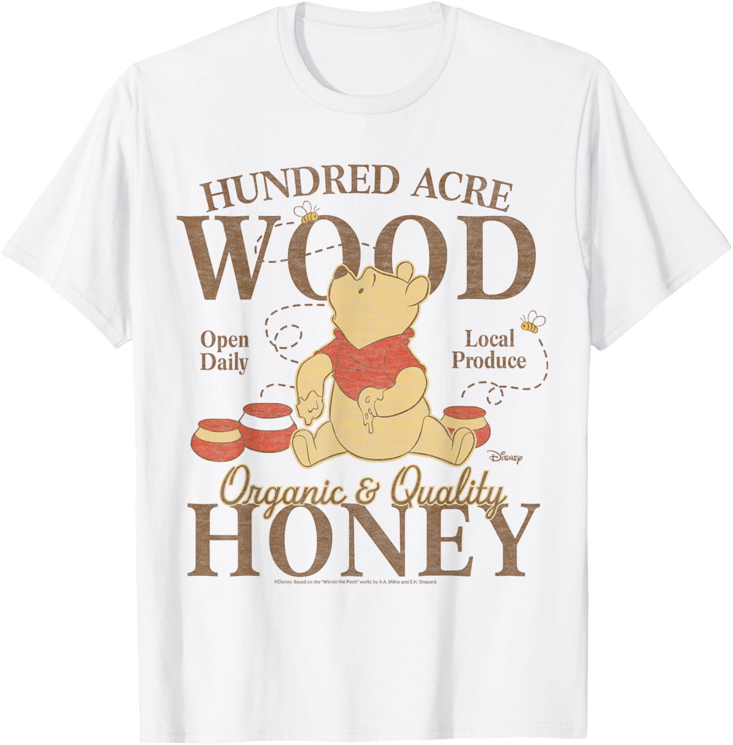 Winnie The Pooh Organic Honey T-Shirt for Kids in Hundred Acre Wood - 9