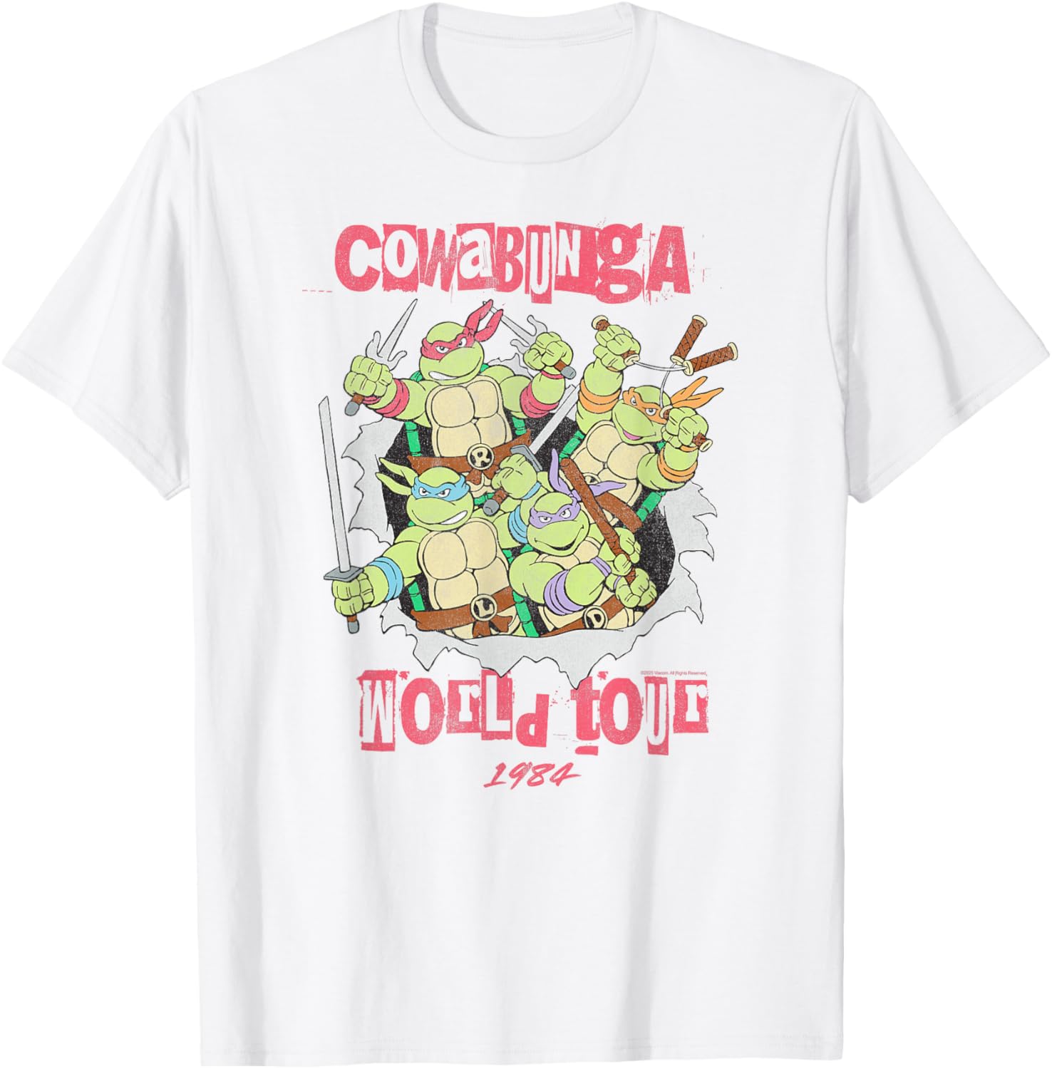 Teenage Mutant Ninja Turtles Retro 1984 Cowabunga World Tour T-Shirt - 1