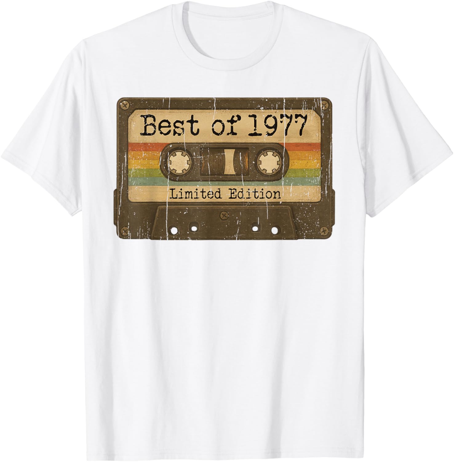 Retro 1977 Cassette T-Shirt Limited Edition for 48th Birthday Celebration - 1