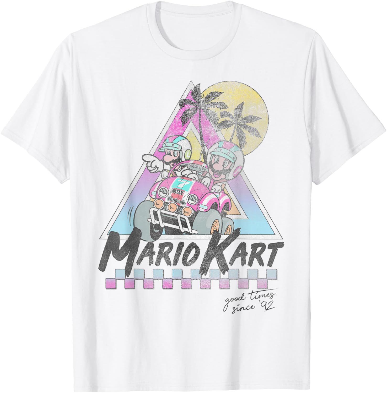 Vintage Mario Kart Mario and Luigi T-Shirt for Gamers Since 92 - 1
