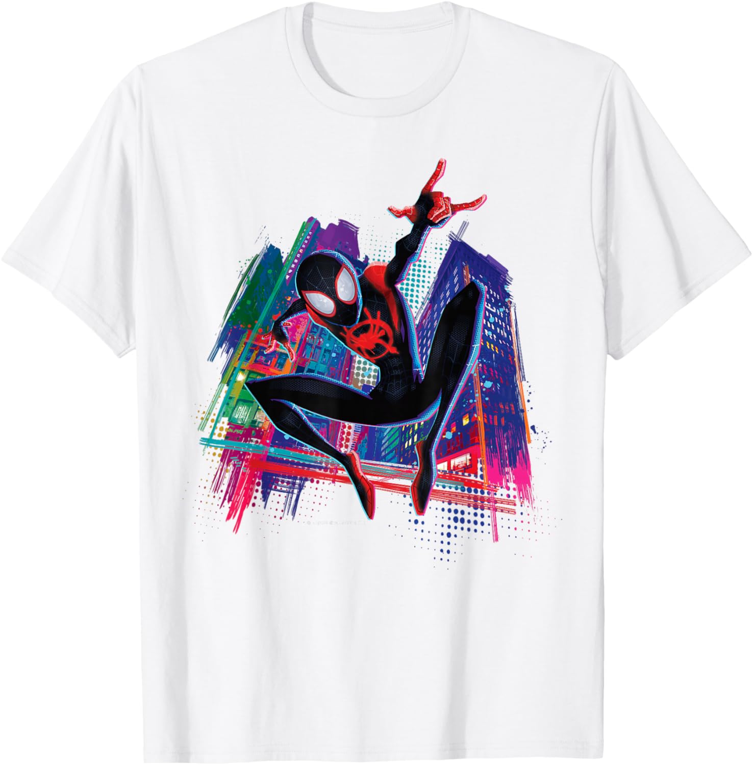 Spider-Man Miles Morales Graffiti City T-Shirt for Stylish Fans - 9