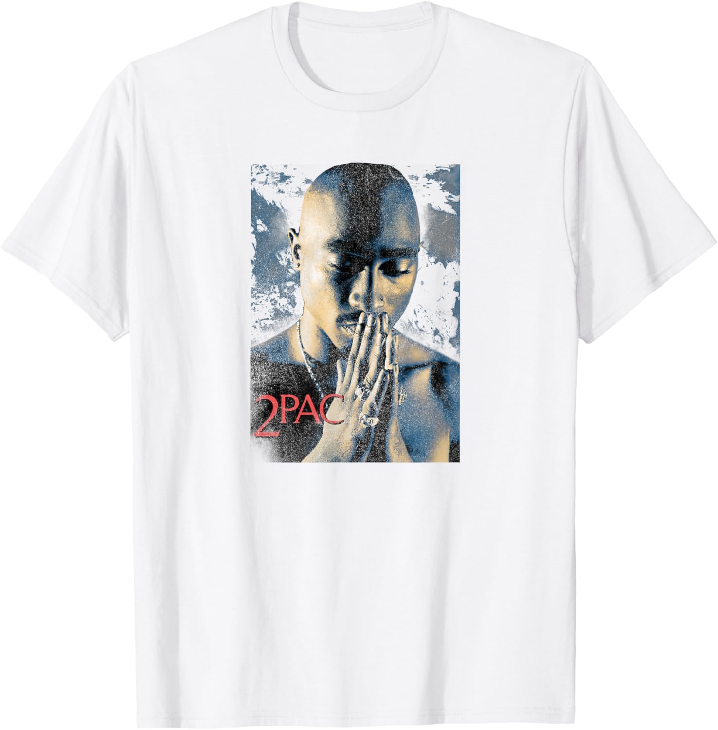Tupac Shakur Grunge Praying Black Short Sleeve T-Shirt for Kids - 5