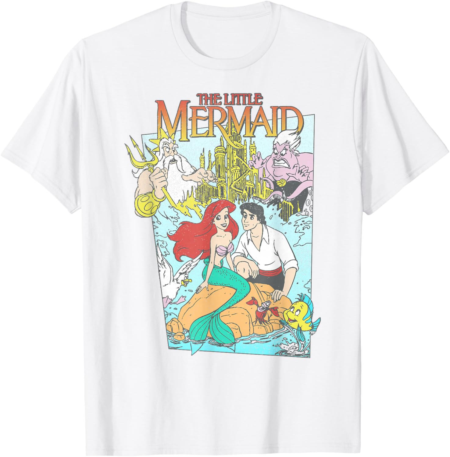 Vintage Little Mermaid Graphic T-Shirt for Disney Fans - Retro Style Apparel - 1