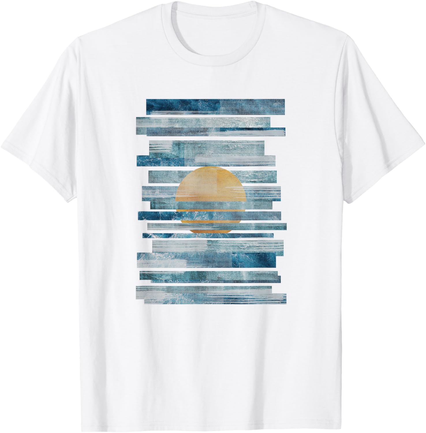 Oceanic Sunset Strips T-Shirt for Effortless Style and Comfort - 19