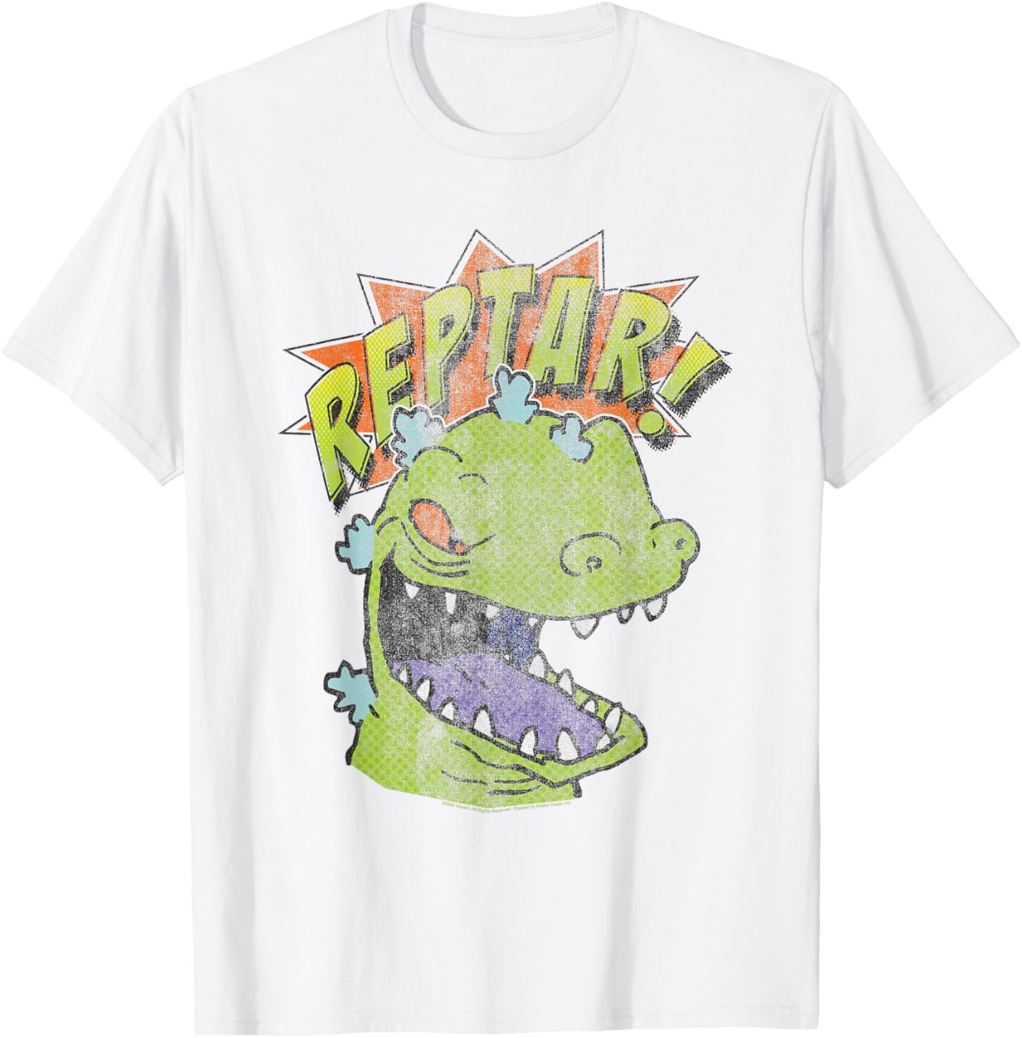 Rugrats Reptar Distressed Comic Style T-Shirt for Fun Cartoon Fans - 2