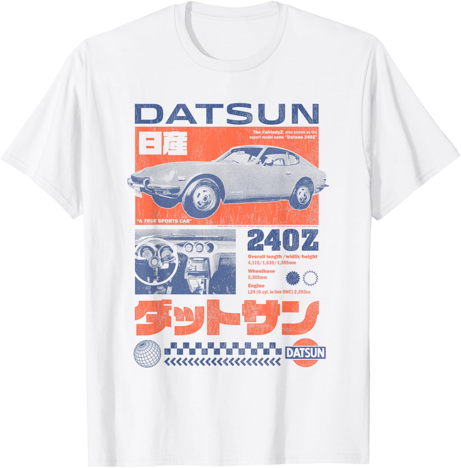 Nissan Datsun Retro 24OZ Vintage Car T-Shirt for Classic Car Lovers - 1