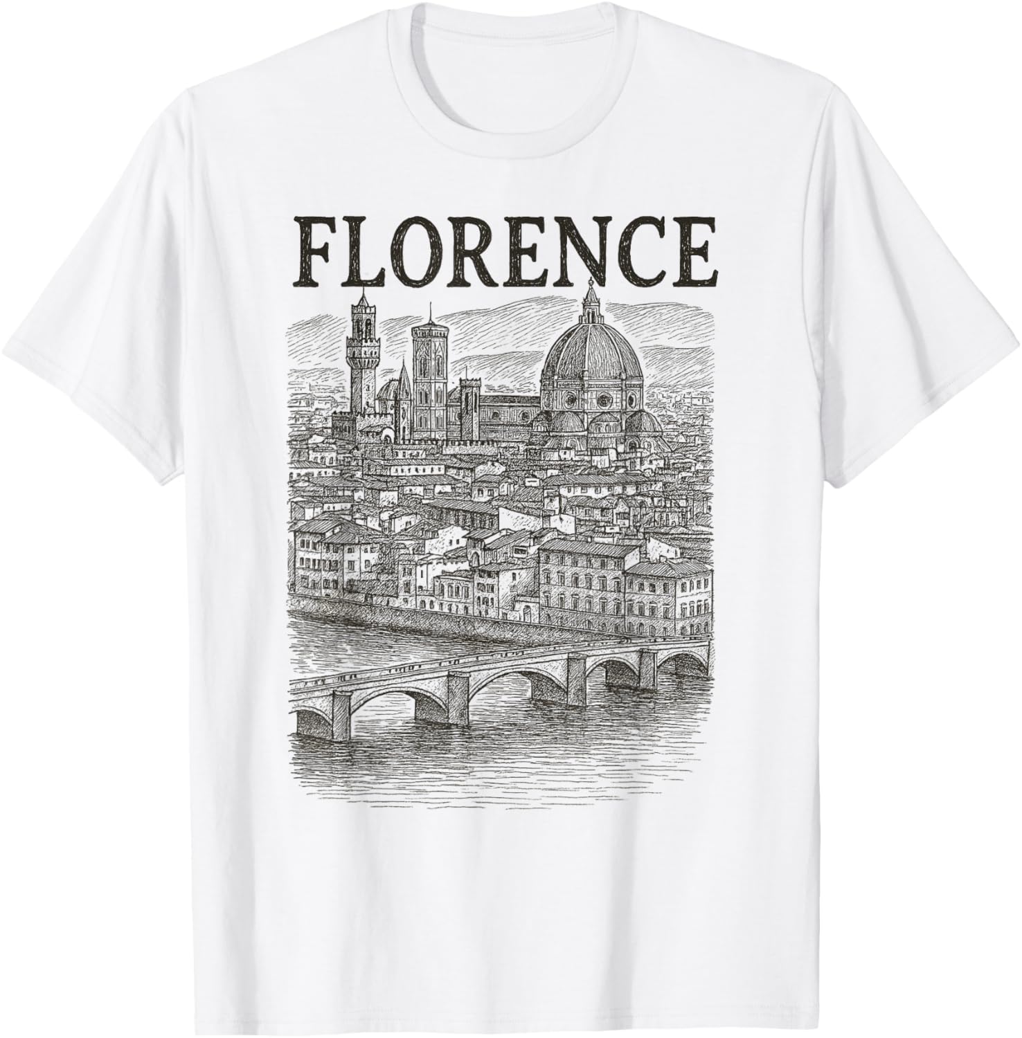 Vintage Florence Italy Skyline T-Shirt Perfect Souvenir for Travelers - 6