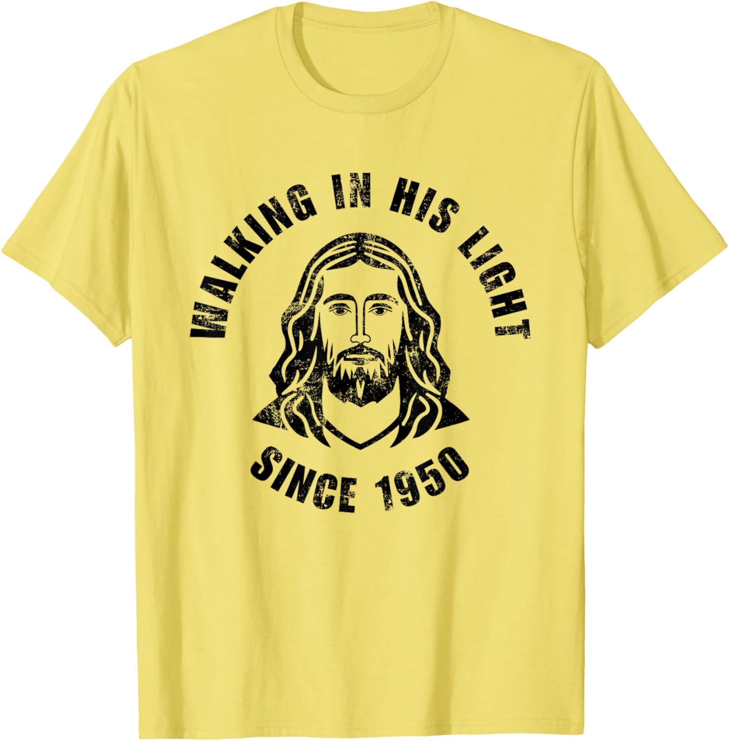 Walking In His Light Since 1950 Inspirational Christian T-Shirt for Men and Women - 1