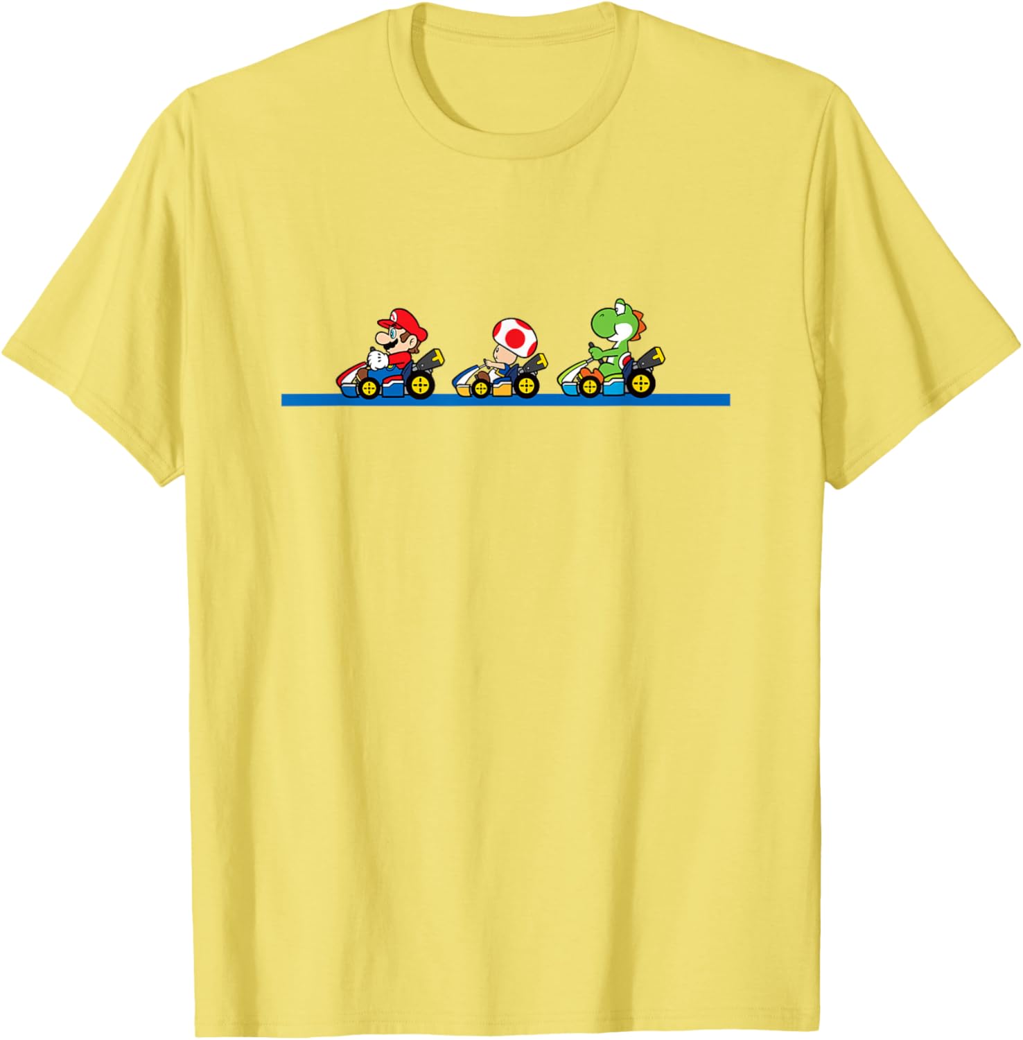 Vintage Mario Kart T-Shirt featuring Yoshi, Toad, and Mario Racing Fun - 4