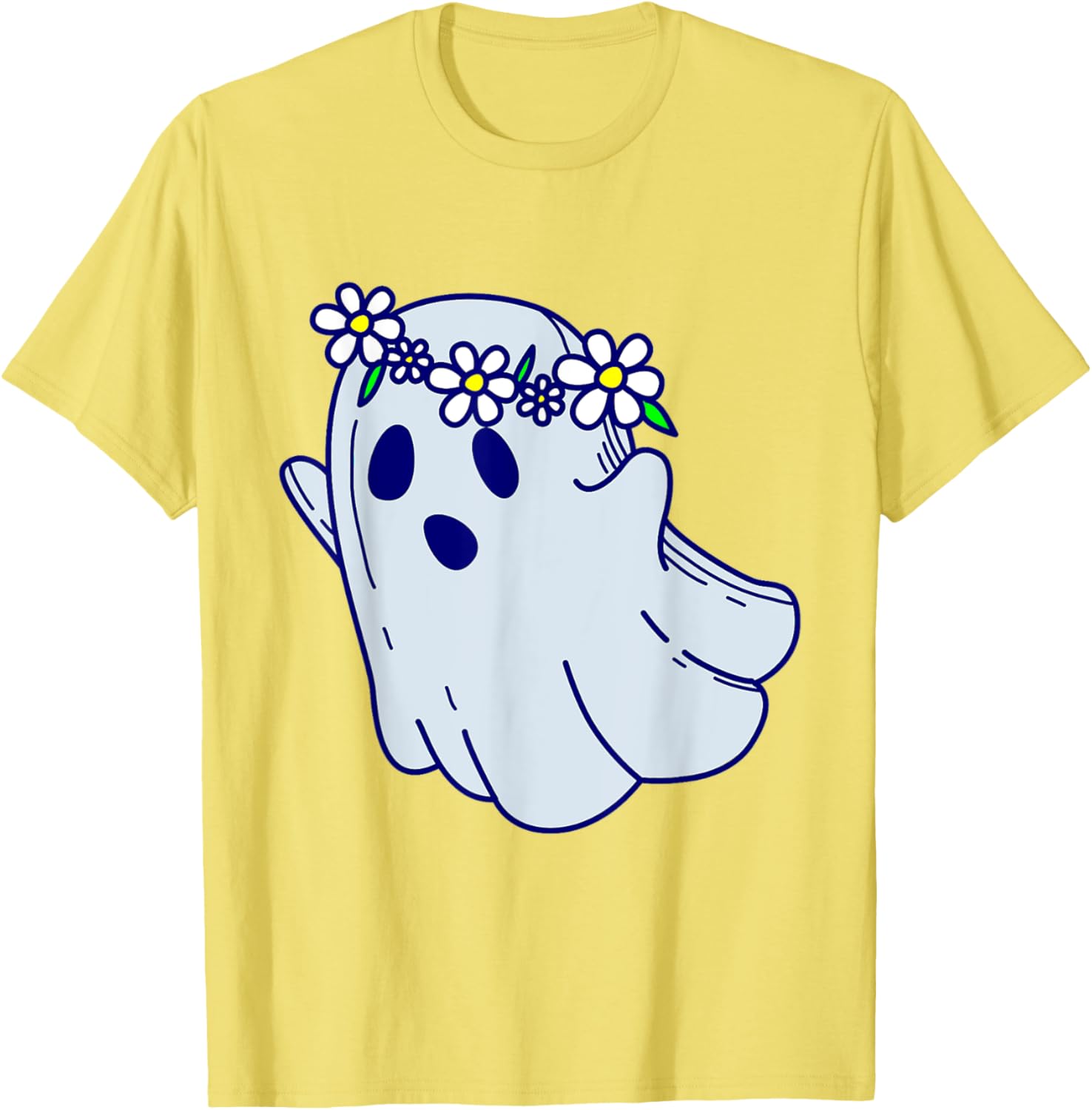 Groovy Halloween Ghost Boho Floral 1960s Goth T-Shirt for Spooky Style - 21