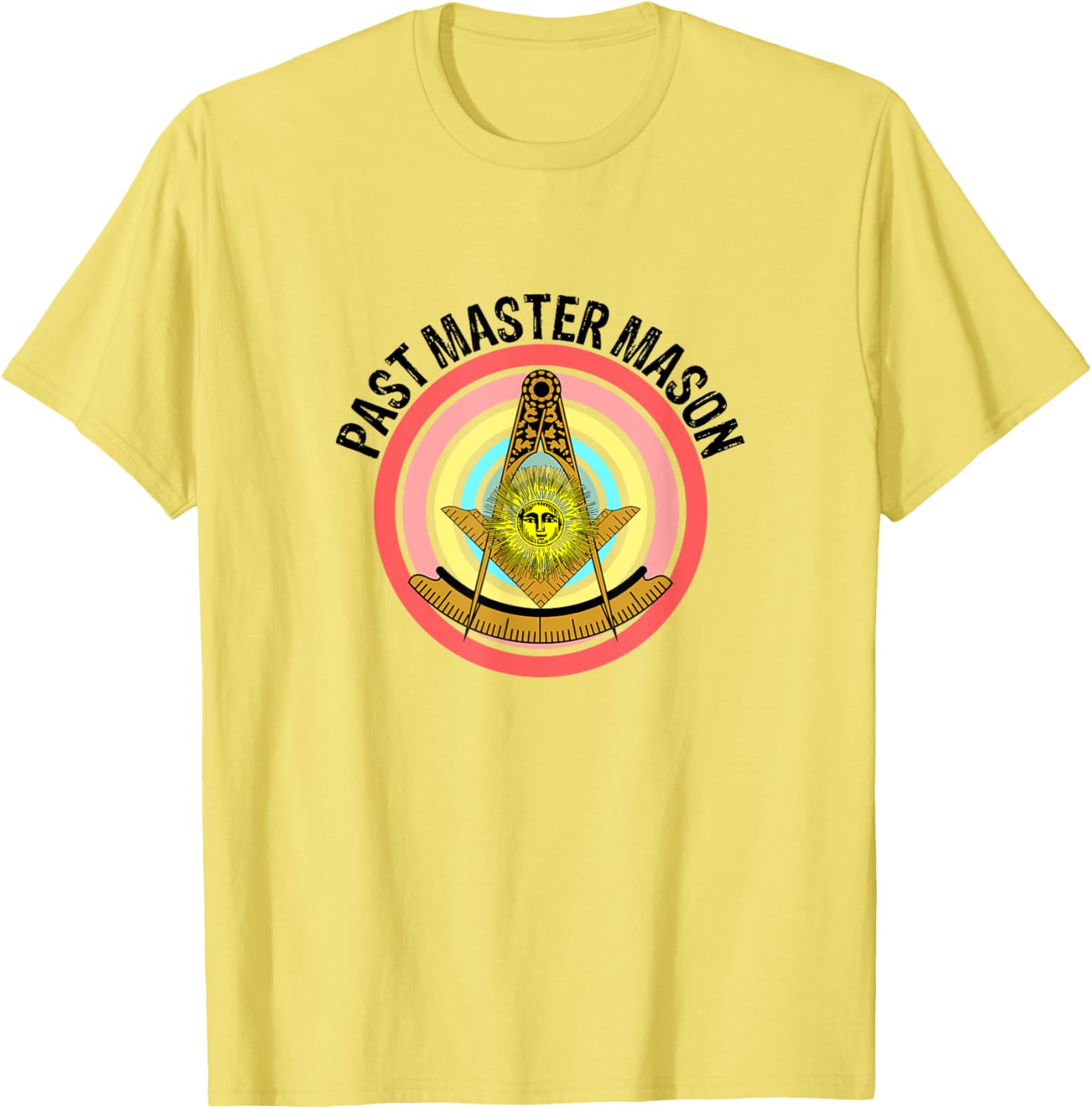 Past Master Mason Masonic Lodge Gavel Blue House T-Shirt for Men - 2