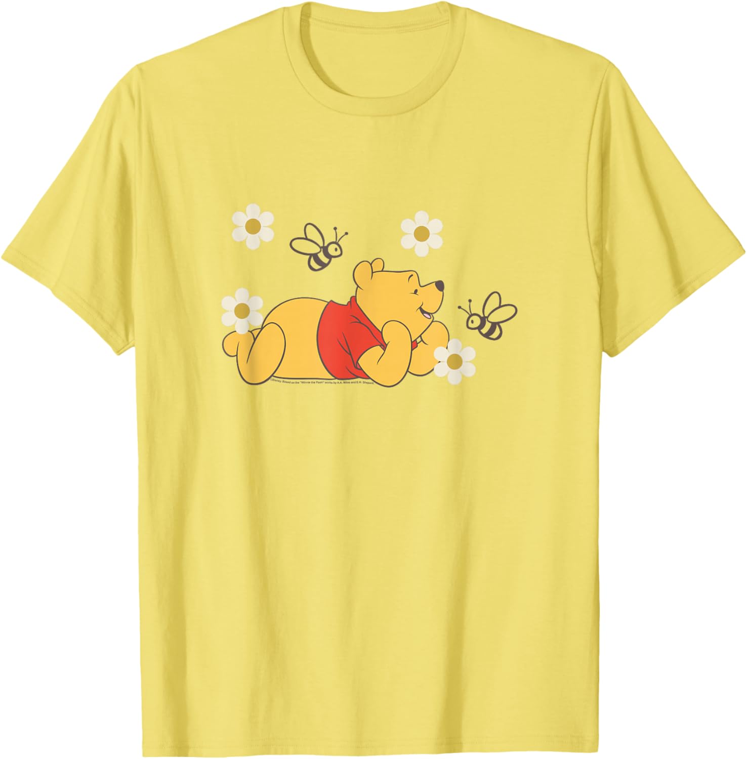 Winnie The Pooh Floral T-Shirt with Bees - Cute Nature-Inspired Apparel - 1