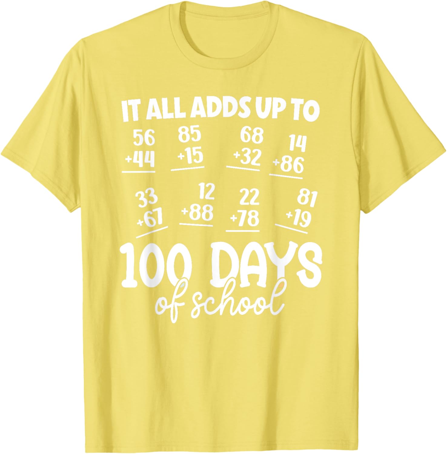 100th Day of School Math Equation T-Shirt for Kids' Celebration - 1