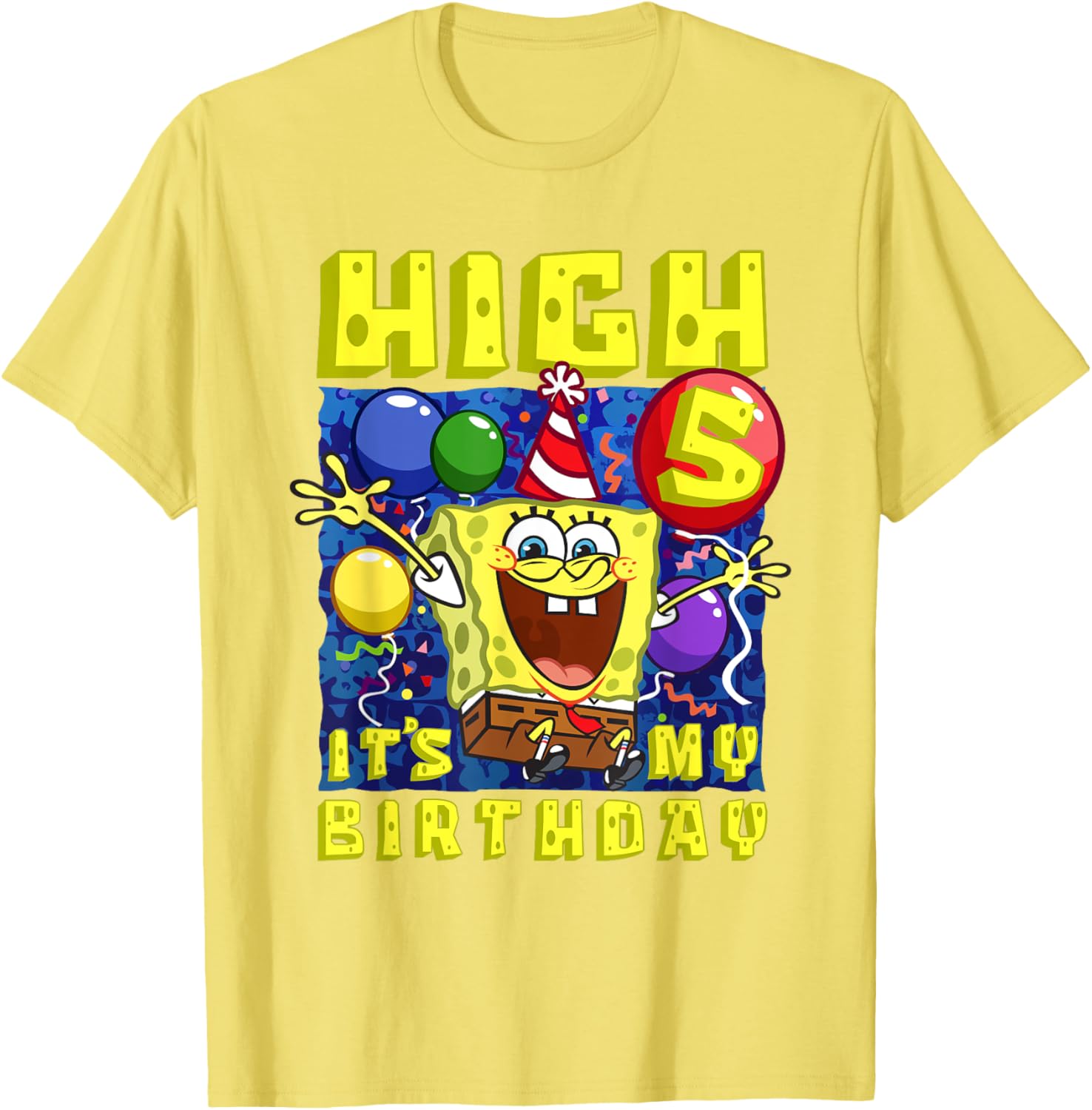 SpongeBob SquarePants Birthday T-Shirt for Boys and Girls Age 5 - 16