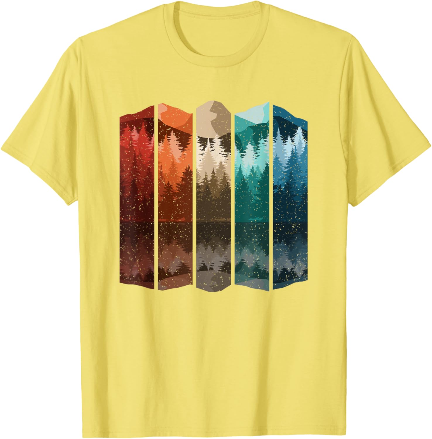 Vintage Mountain Forest Tree T-Shirt for Men - Retro Nature Style Apparel - 28