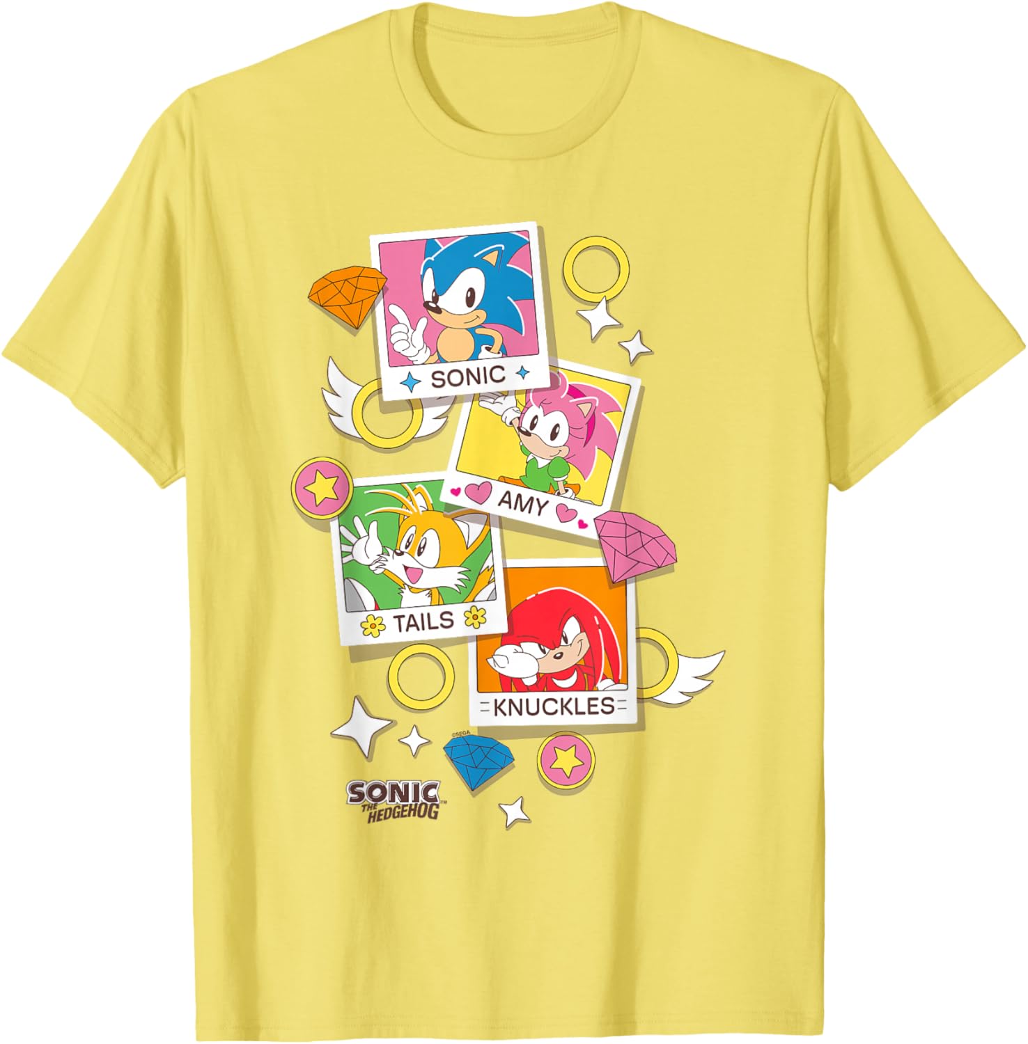 Sonic The Hedgehog Polaroid T-Shirt with Big Chest Logo for Fans - 7