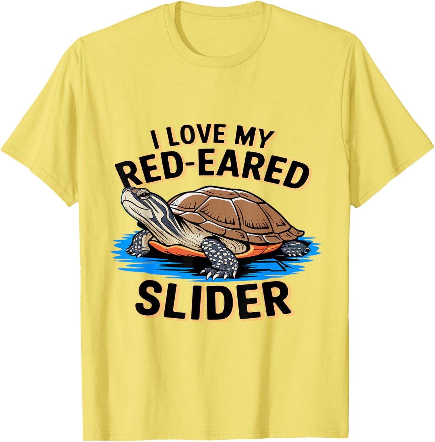 Cute I Love My Red Eared Slider Turtle Mom Dad Novelty T-Shirt - 7