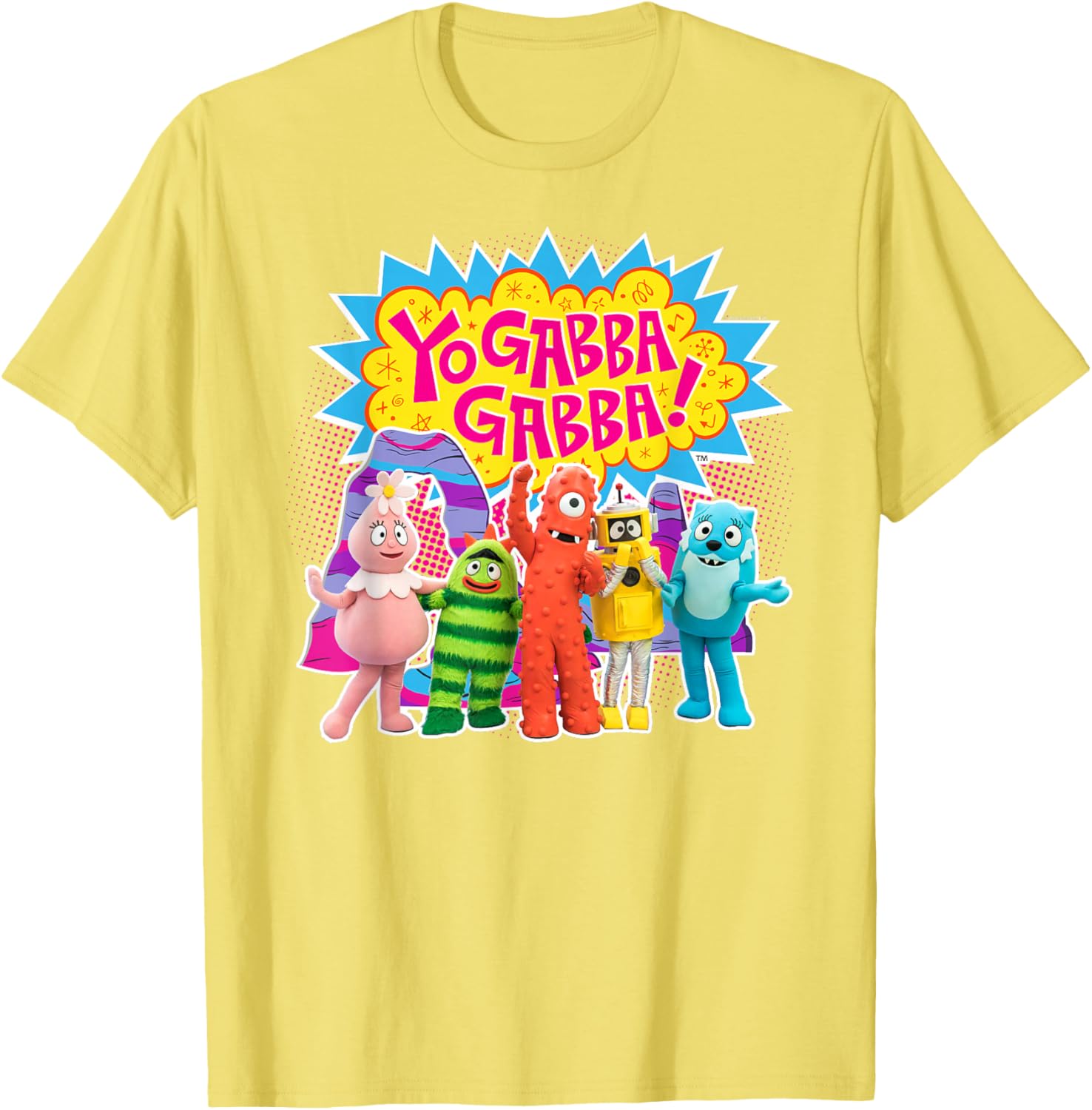 Yo Gabba Gabba Colorful Character Cutouts T-Shirt for Kids and Fans - 8