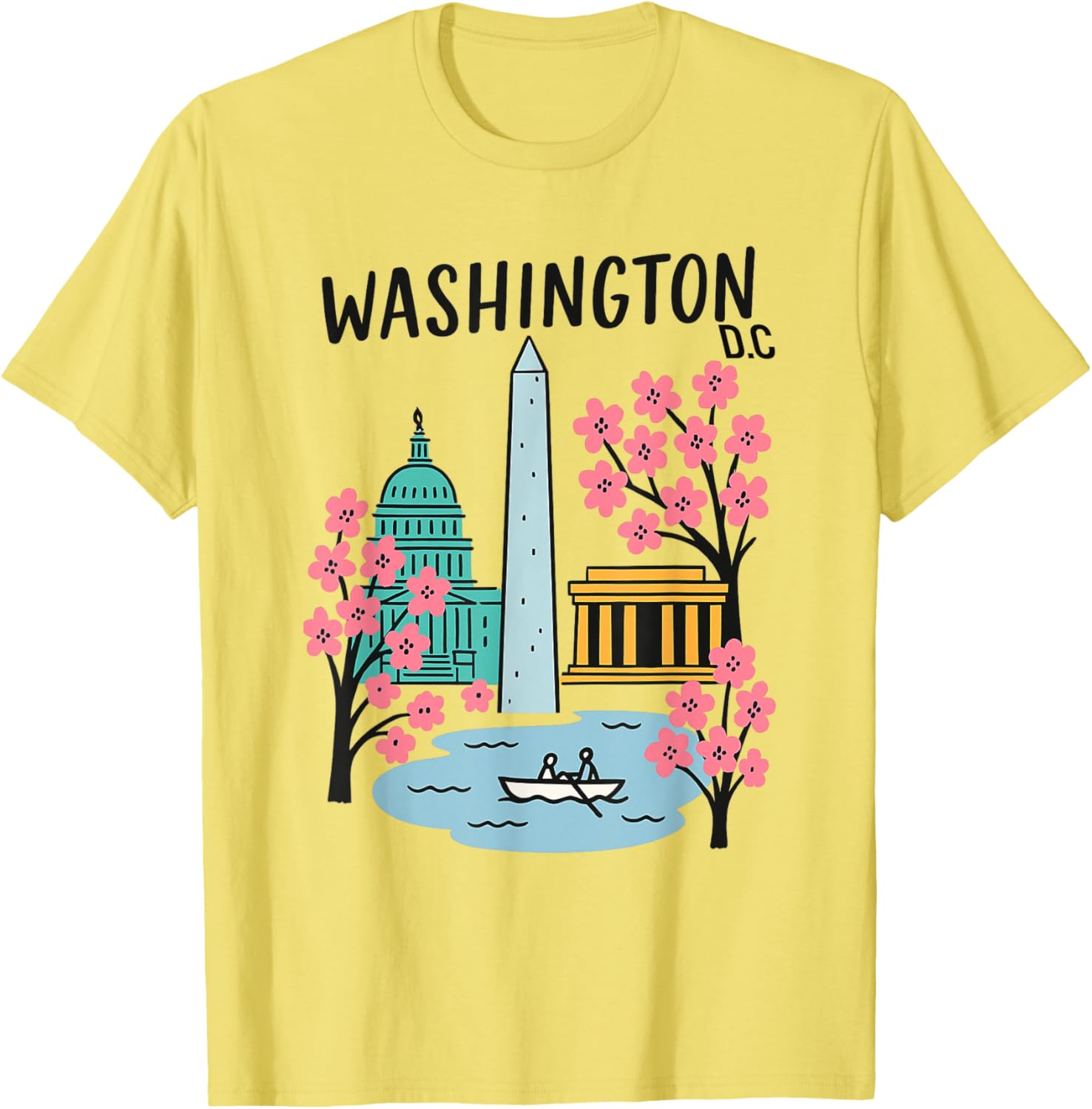 Washington DC Cherry Blossoms Art T-Shirt for Nature Lovers and Travelers - 7