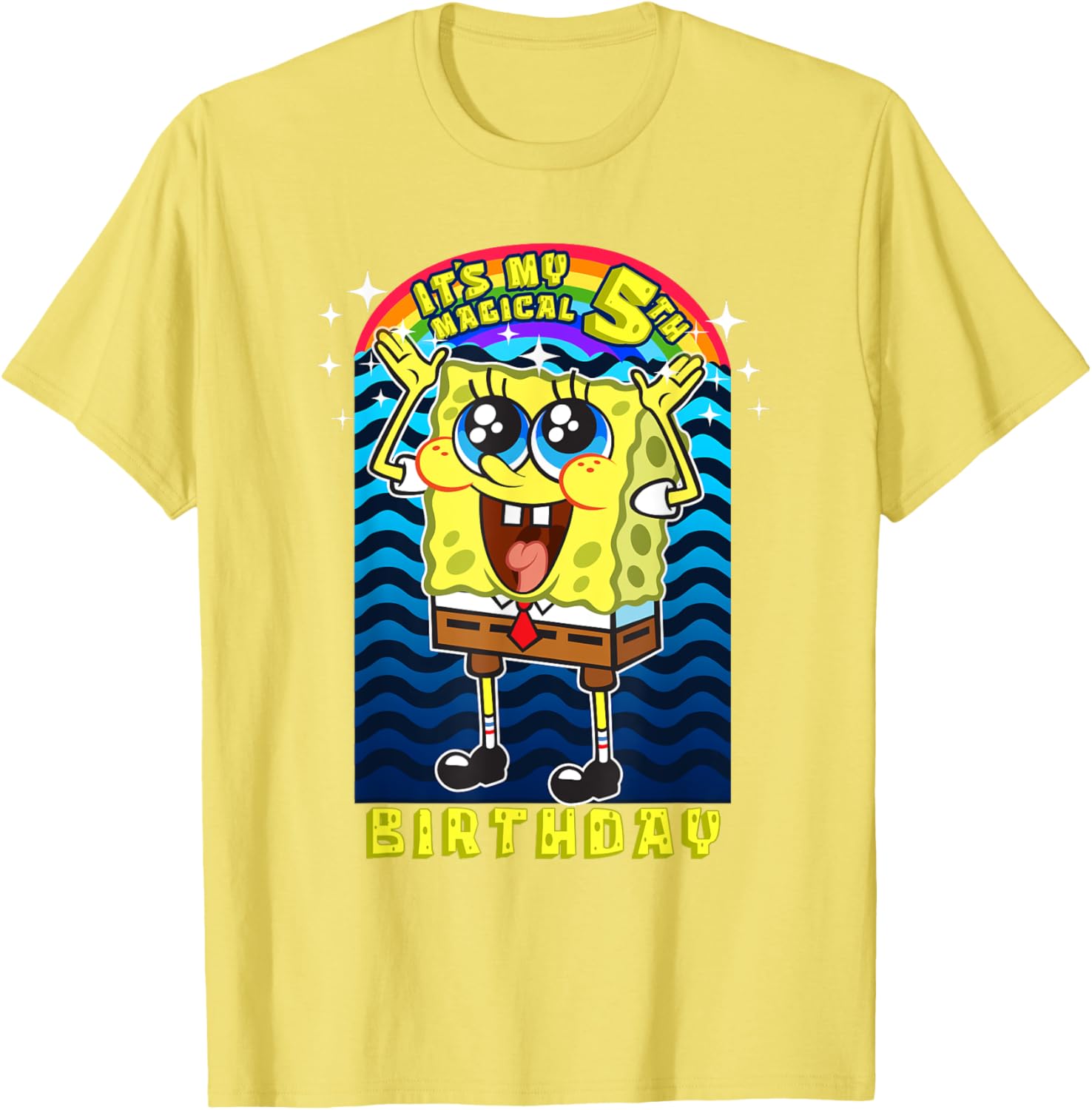 SpongeBob SquarePants Magical 5th Birthday Gift T-Shirt for Kids - 1