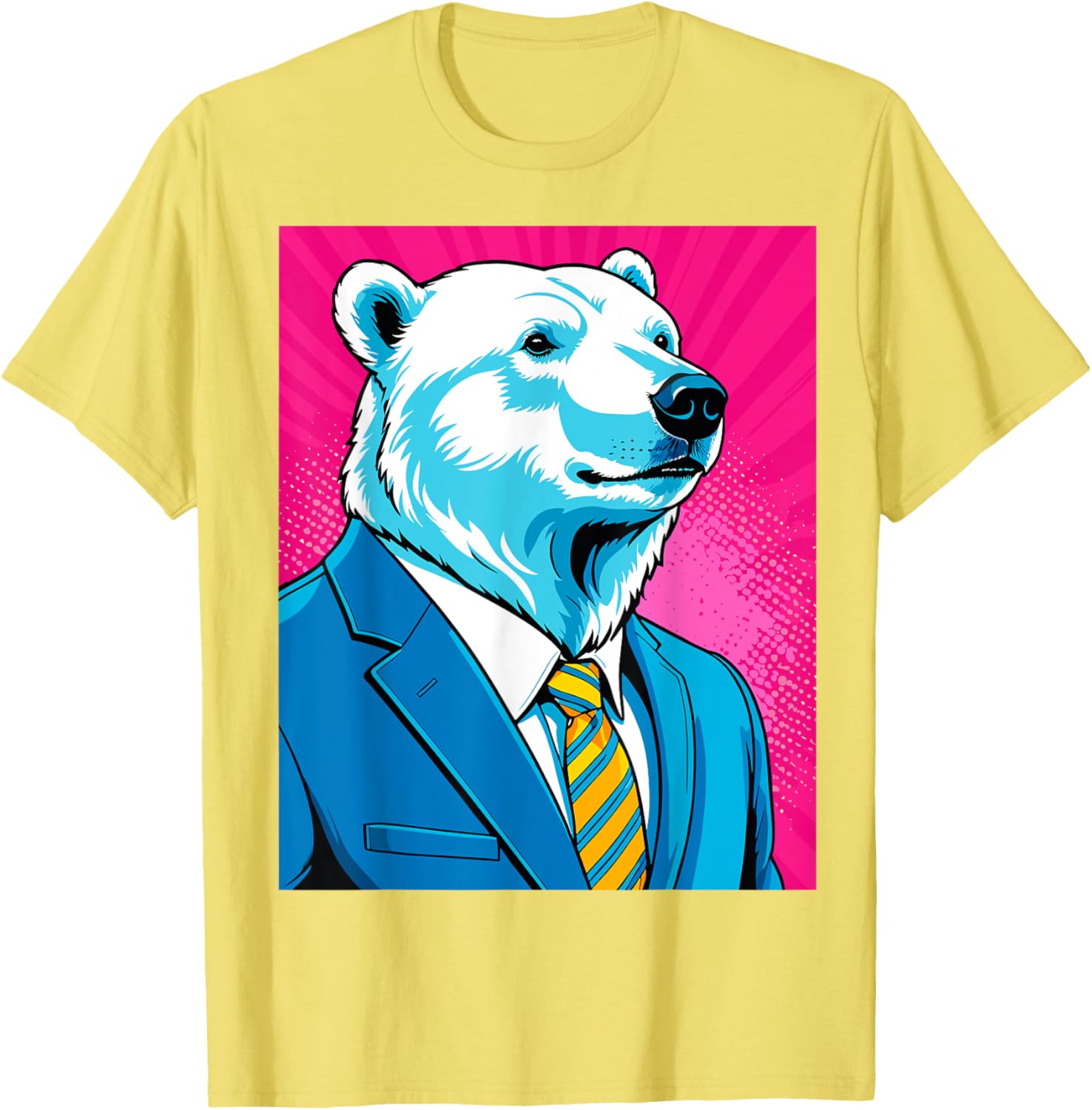 Pop Art Polar Bear in Suit T-Shirt for Fun and Unique Fashion - 29