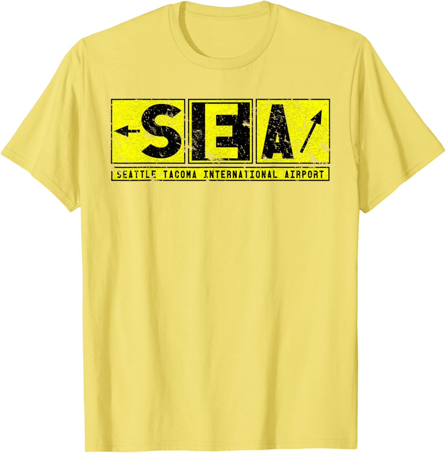 Vintage SEA Seattle Tacoma Airport Taxiway Sign Pilot T-Shirt - 12