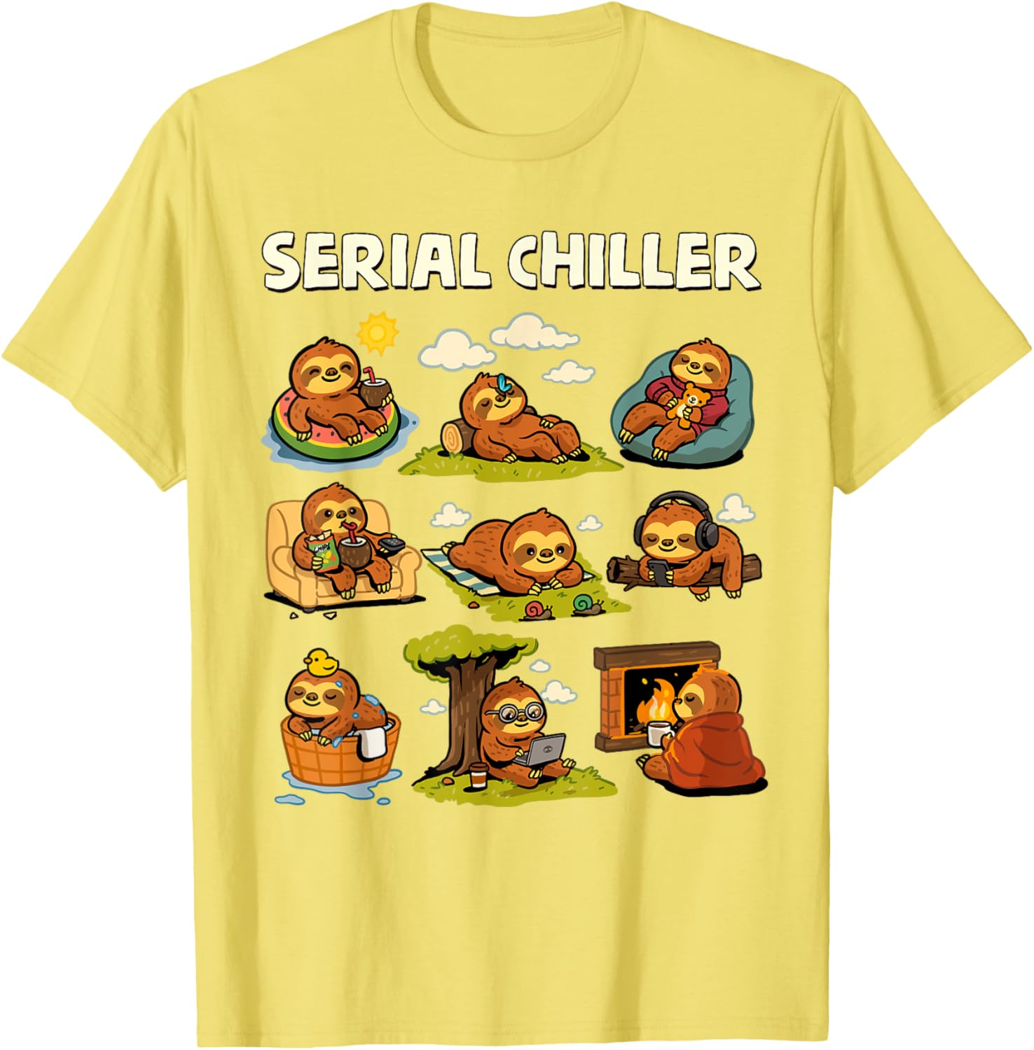Serial Sloth Chiller T-Shirt for Relaxed Retirement and Lazy Days - 21