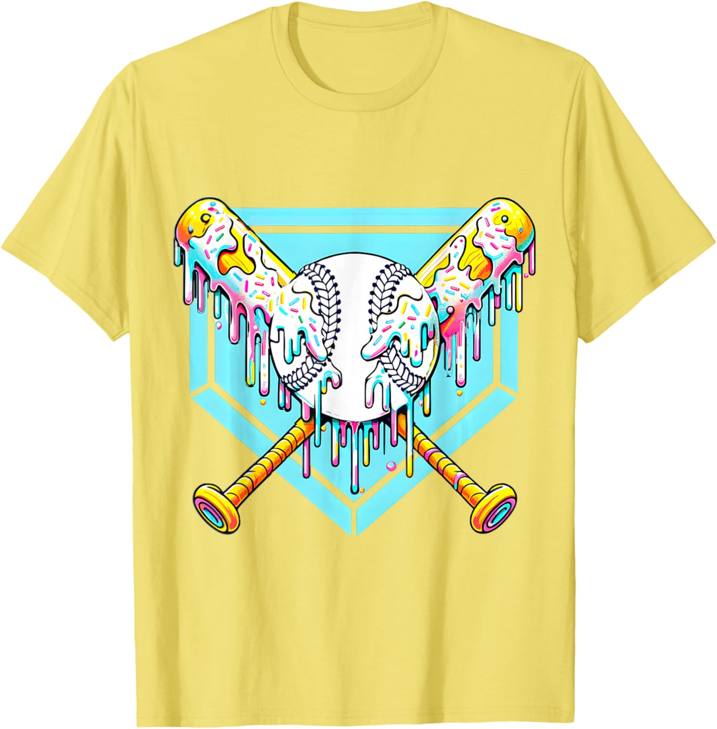 Youth Baseball Drip Ice Cream T-Shirt Fun Apparel for Young Athletes - 25