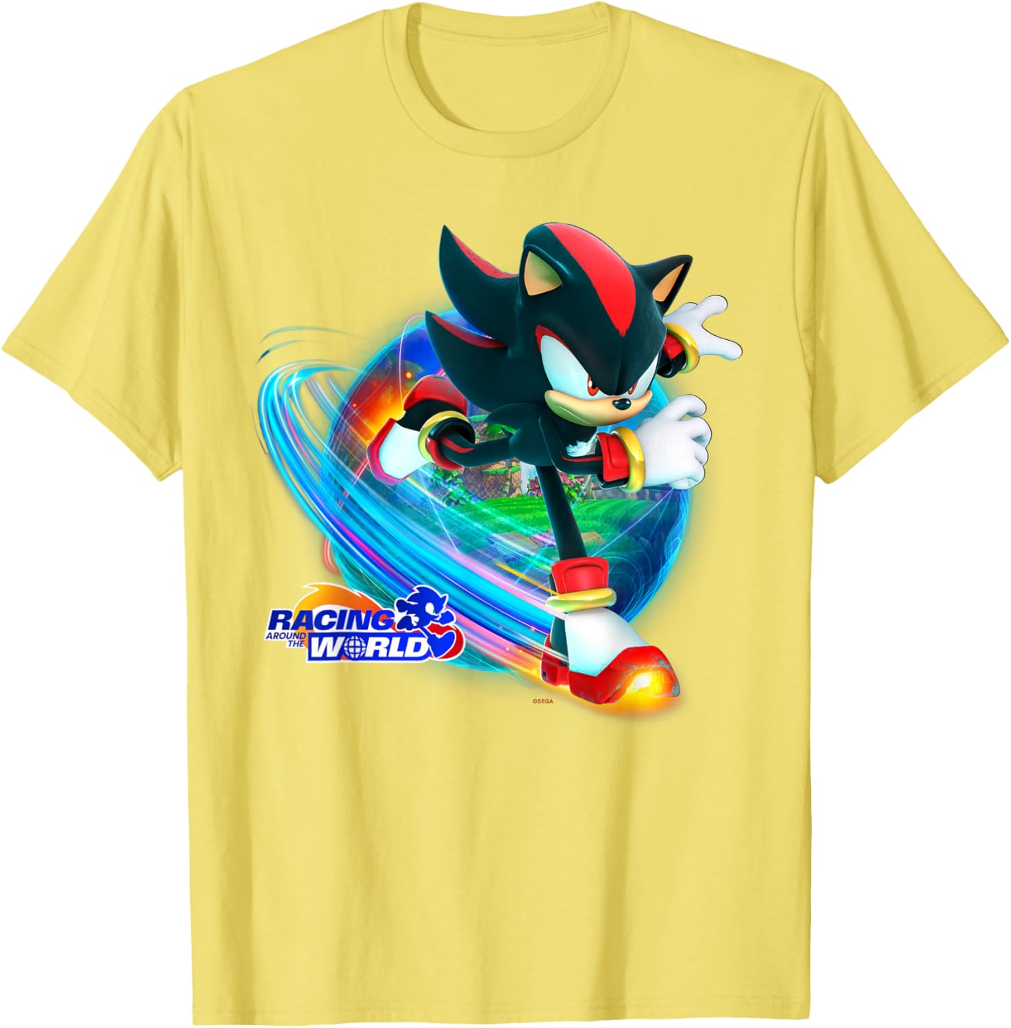 Sonic the Hedgehog Racing Around the World Shadow T-Shirt for Fans - 17
