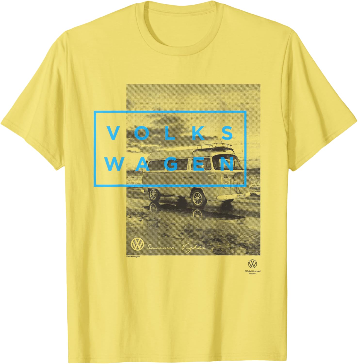 Volkswagen Campervan Beach Summer Nights T-Shirt for Fun Summer Style - 1