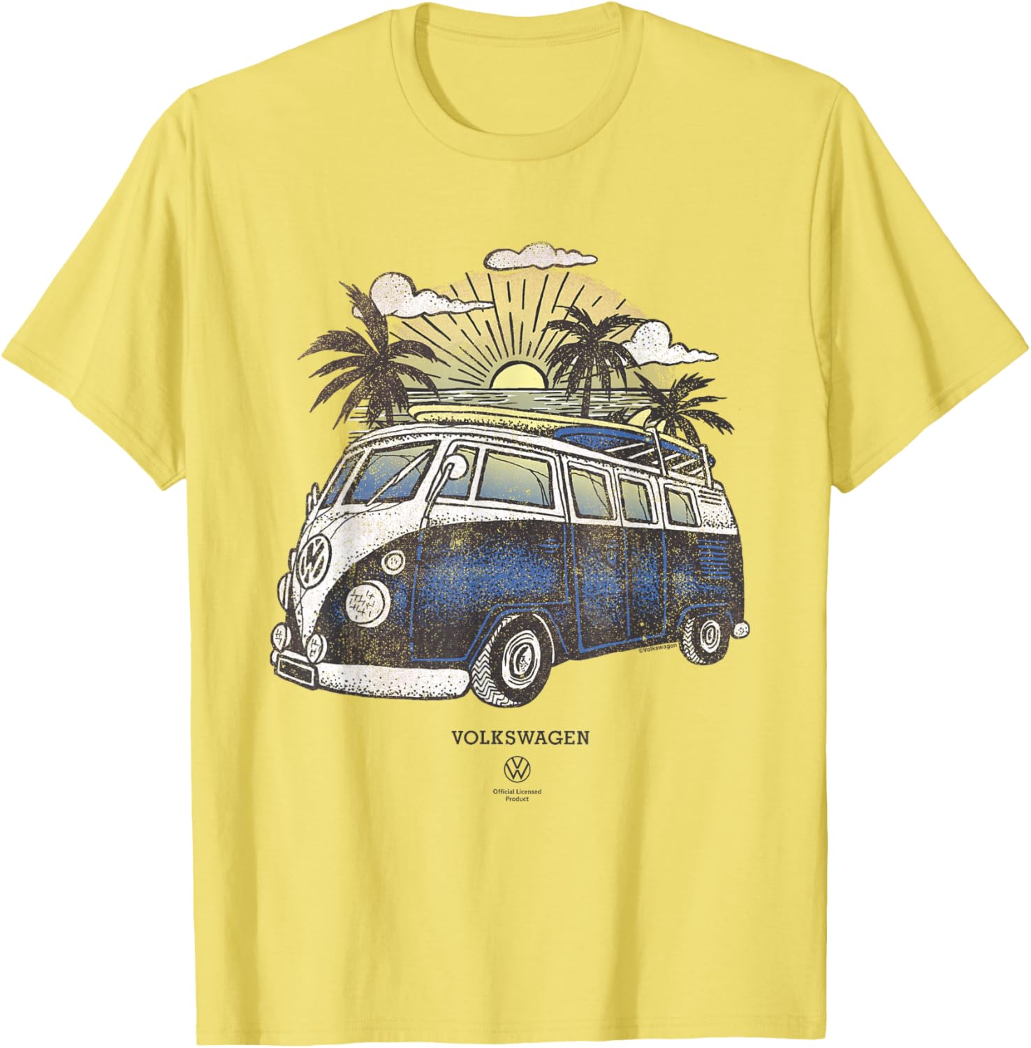 Volkswagen Type 2 T1 Campervan Beach Sketch T-Shirt for Adventure Lovers - 1