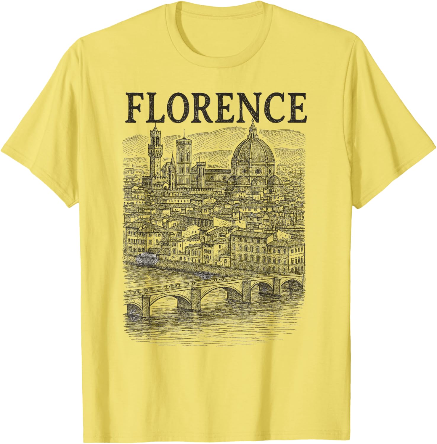 Vintage Florence Italy Skyline T-Shirt Perfect Souvenir for Travelers - 1